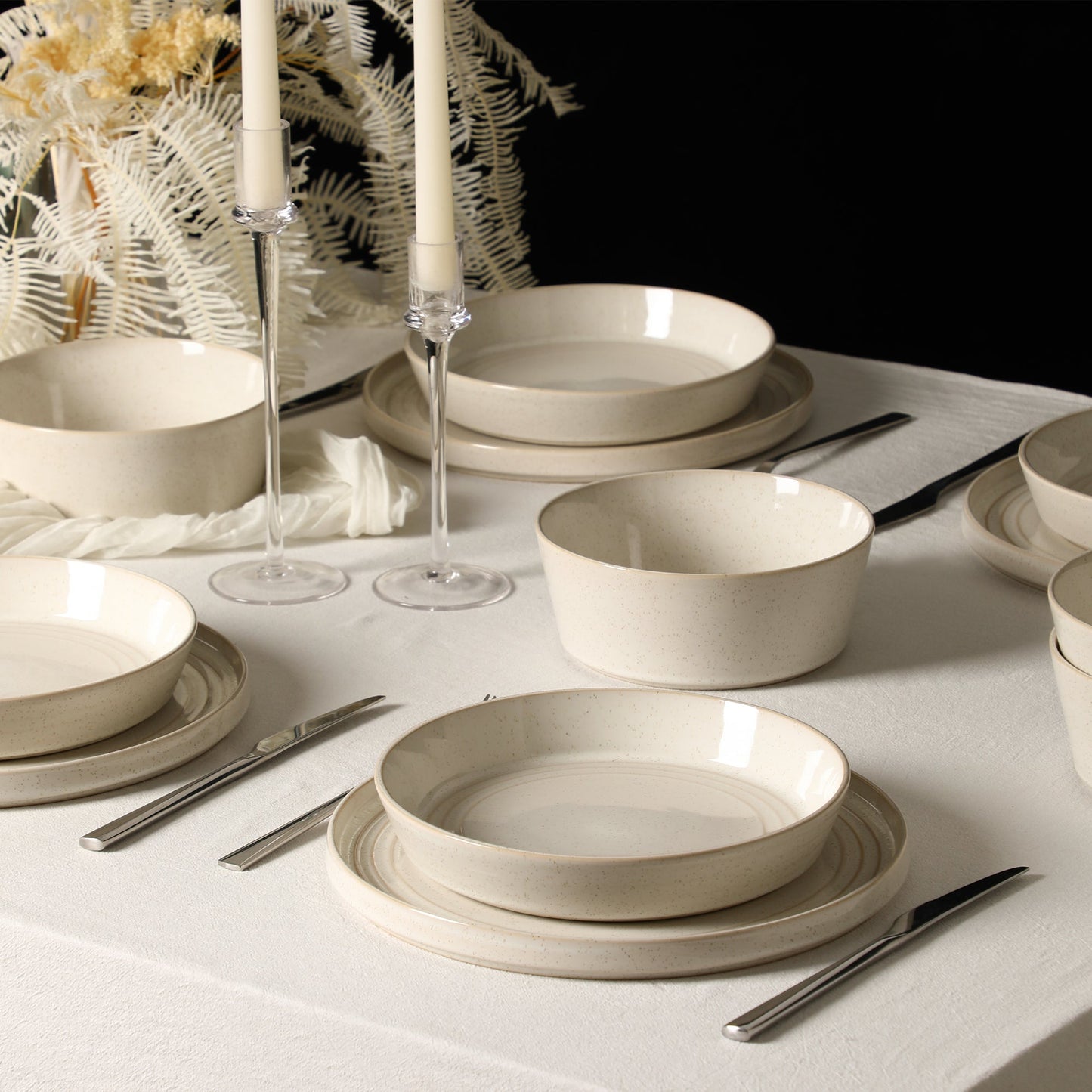 Claire Stoneware Dinnerware Set - White