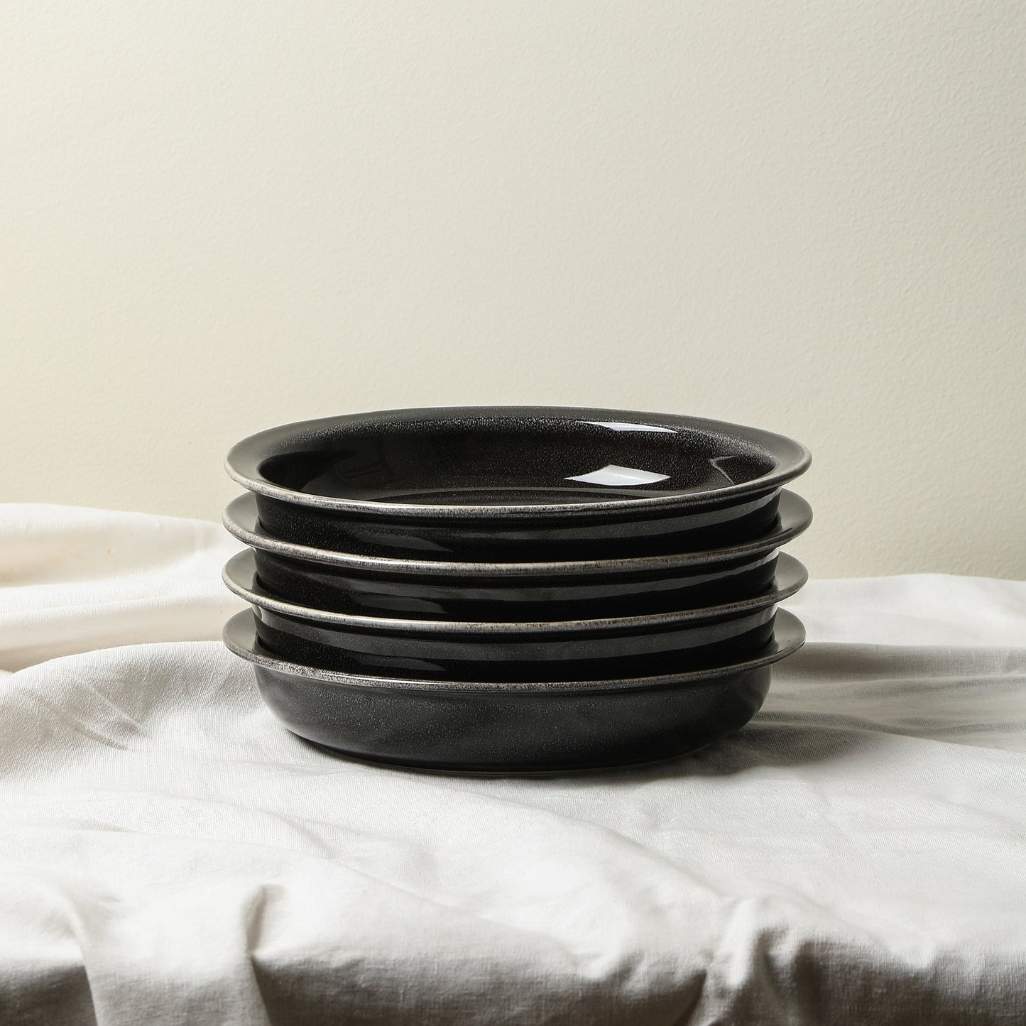 Slate Stoneware Pasta Bowl Set - Black