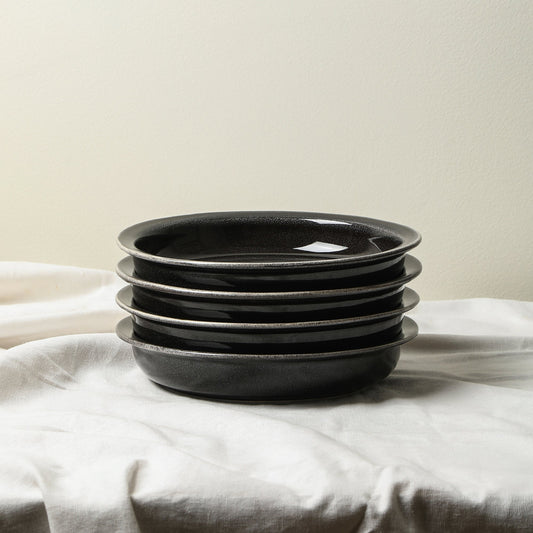 Slate Stoneware Pasta Bowl Set - Black