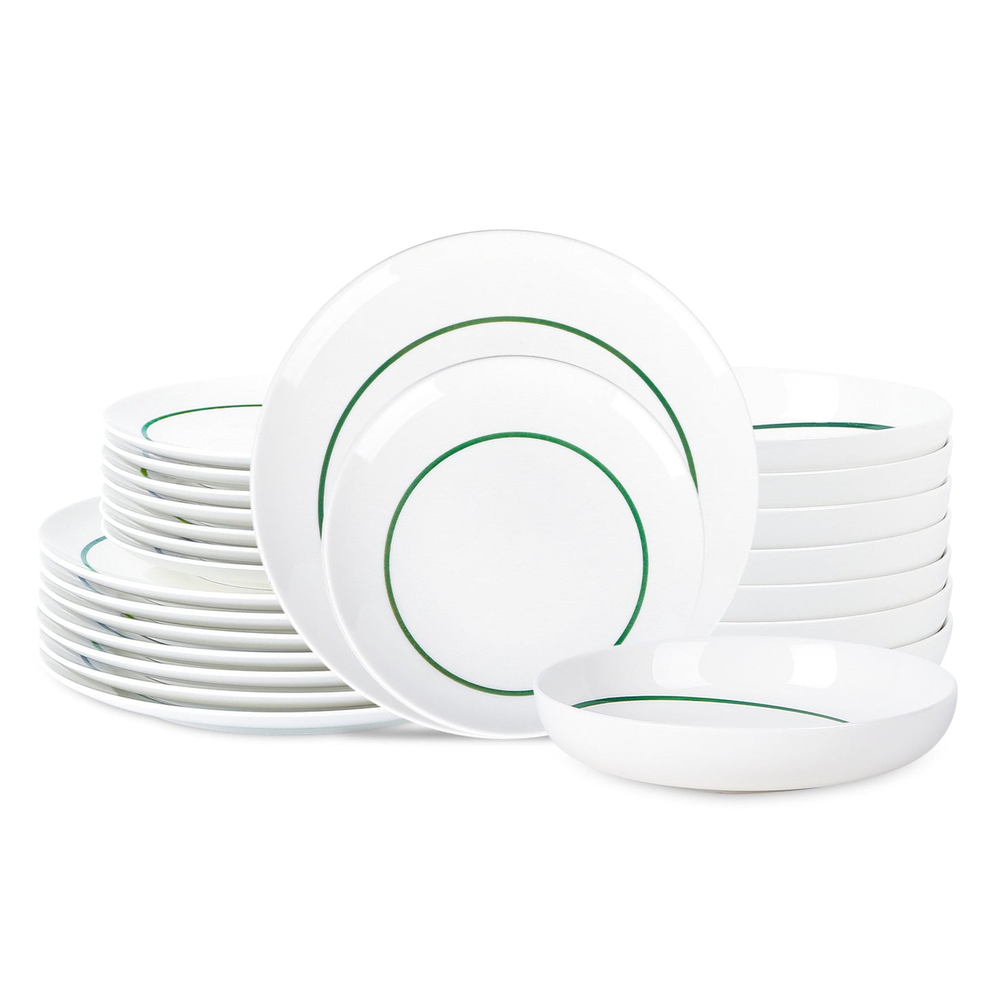Luna Porcelain Dinnerware Set - Green