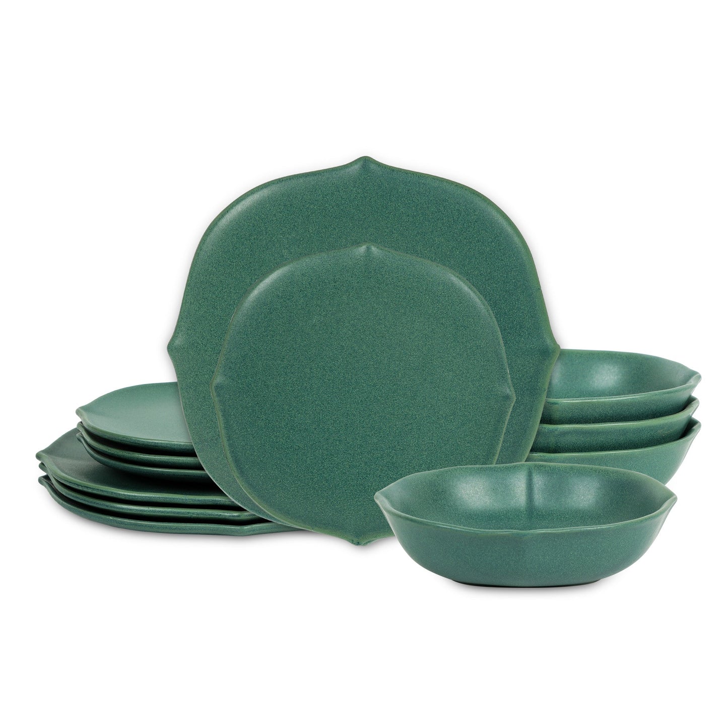 Baskerville Stoneware Dinnerware Set - Green