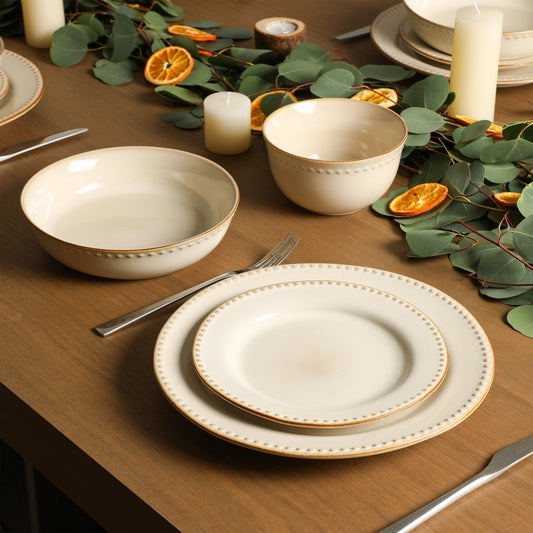 Comet Stoneware Dinnerware Set - Cream