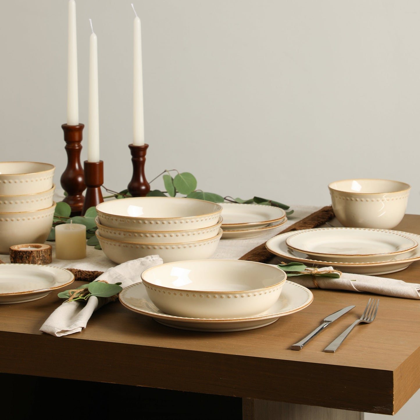 Comet Stoneware Pasta Bowl Set - Cream