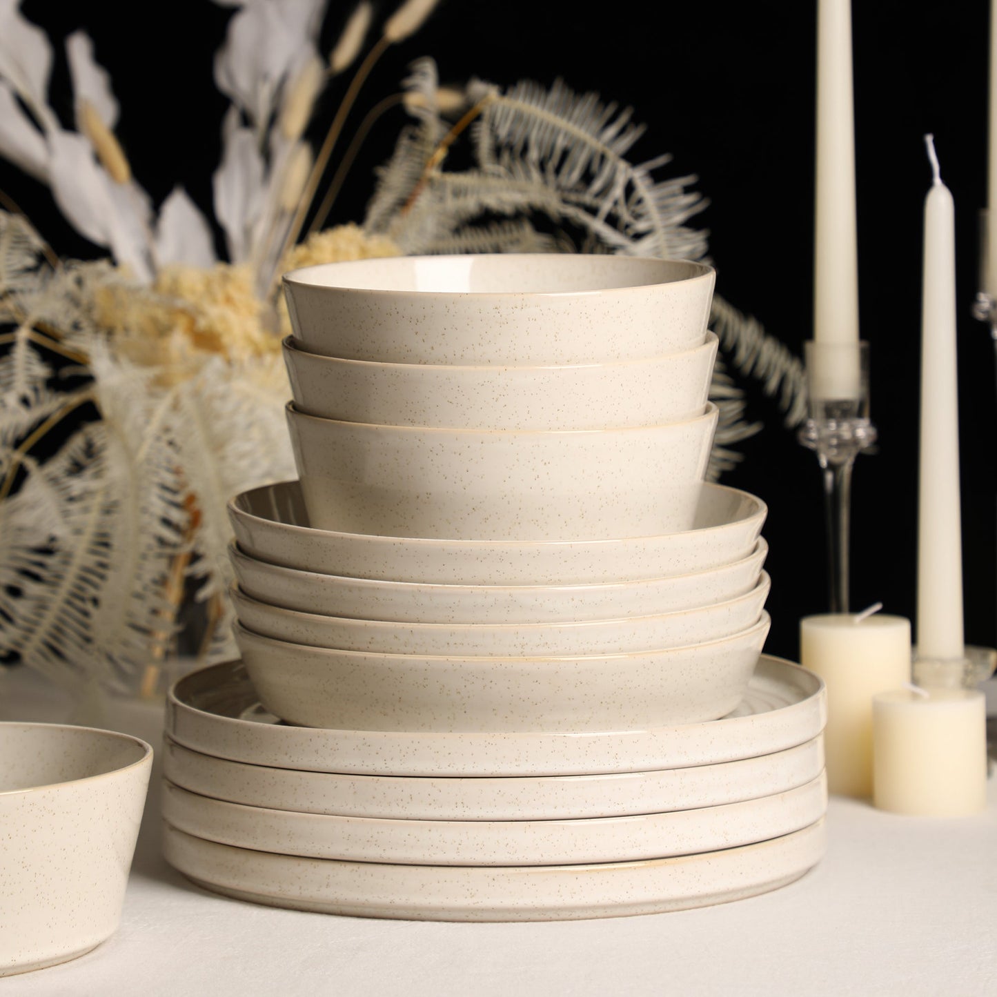 Claire Stoneware Dinnerware Set - White
