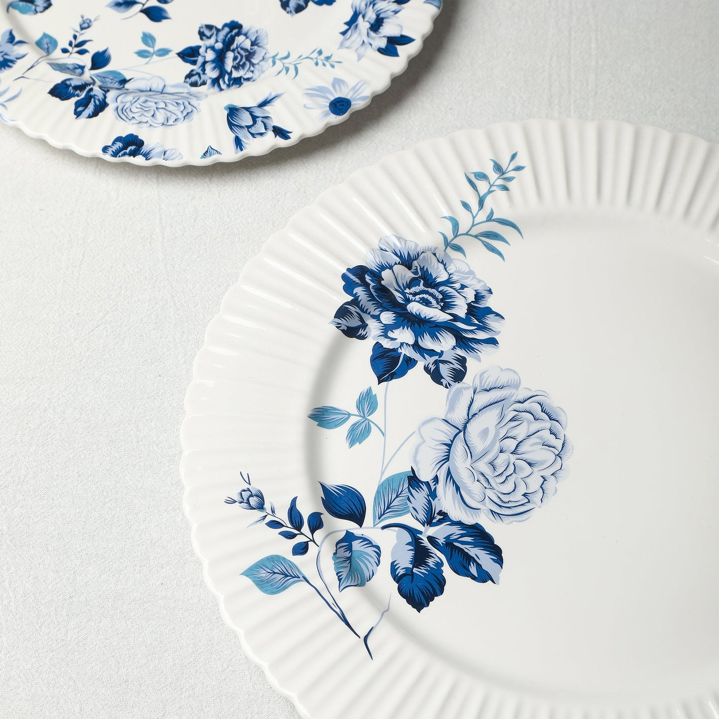 Fiore New Bone China Dinner Plate Set - Blue