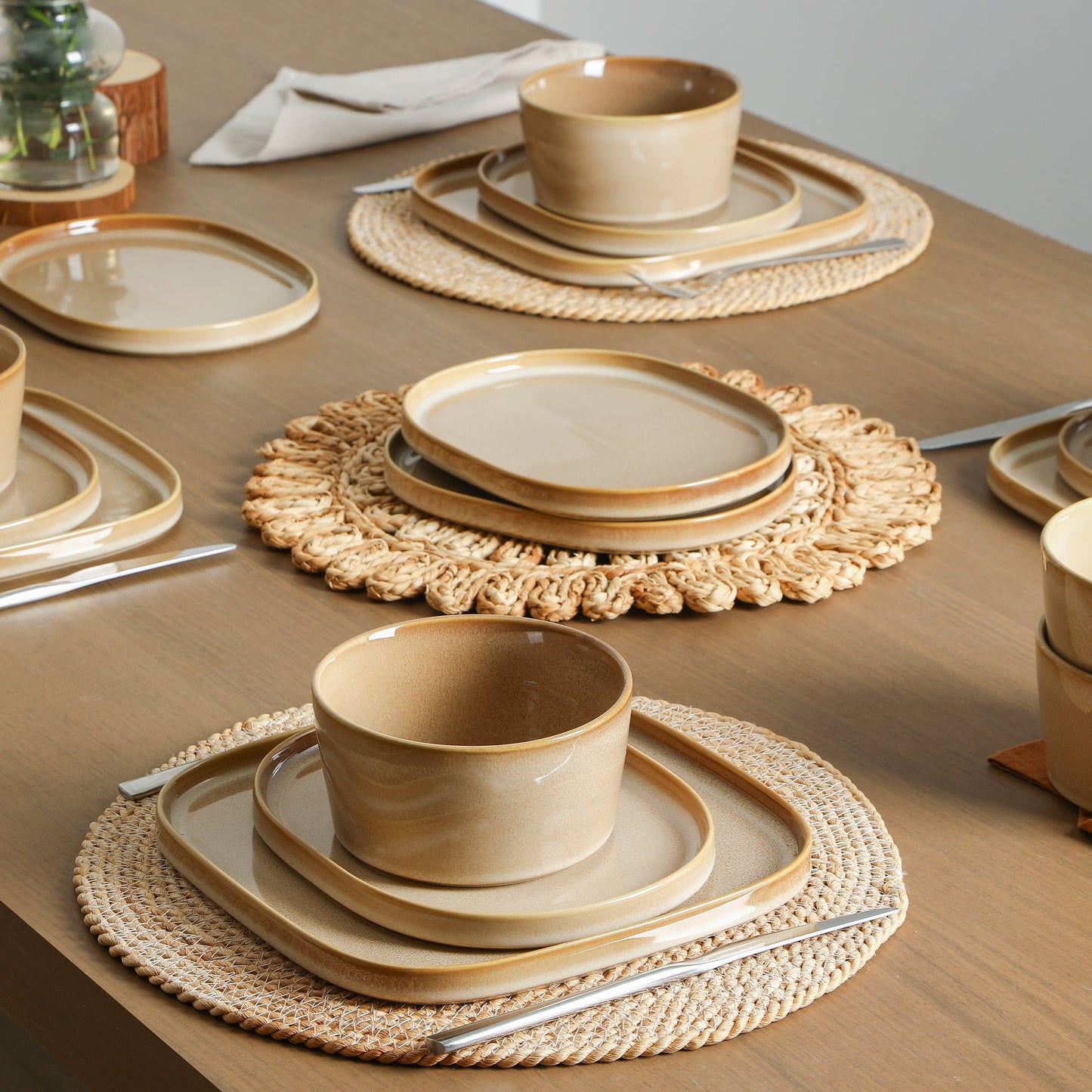 Cairo Stoneware Dinnerware Set - Sand