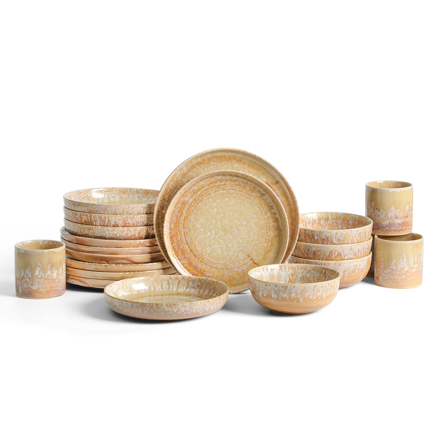 Hanami Stoneware Dinnerware Set - Beige