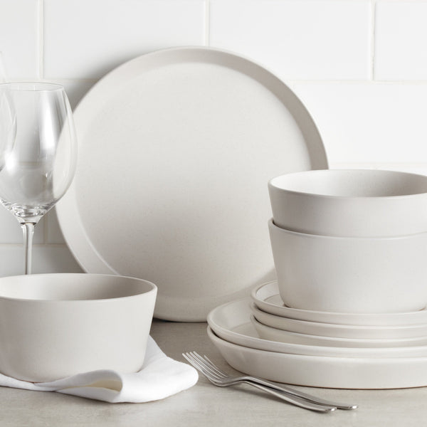 Albie Stoneware Dinnerware Set - White