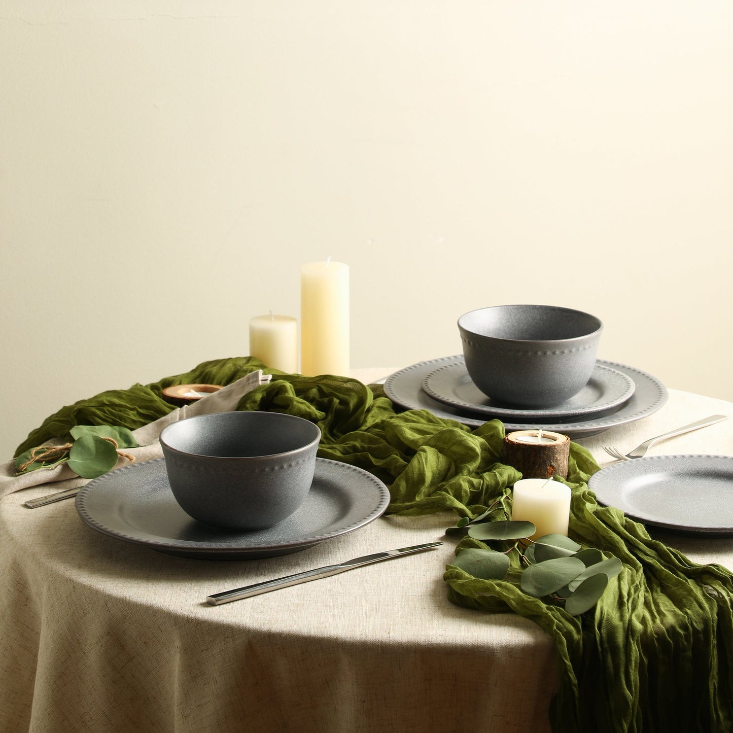 Comet Stoneware Dinnerware Set - Grey