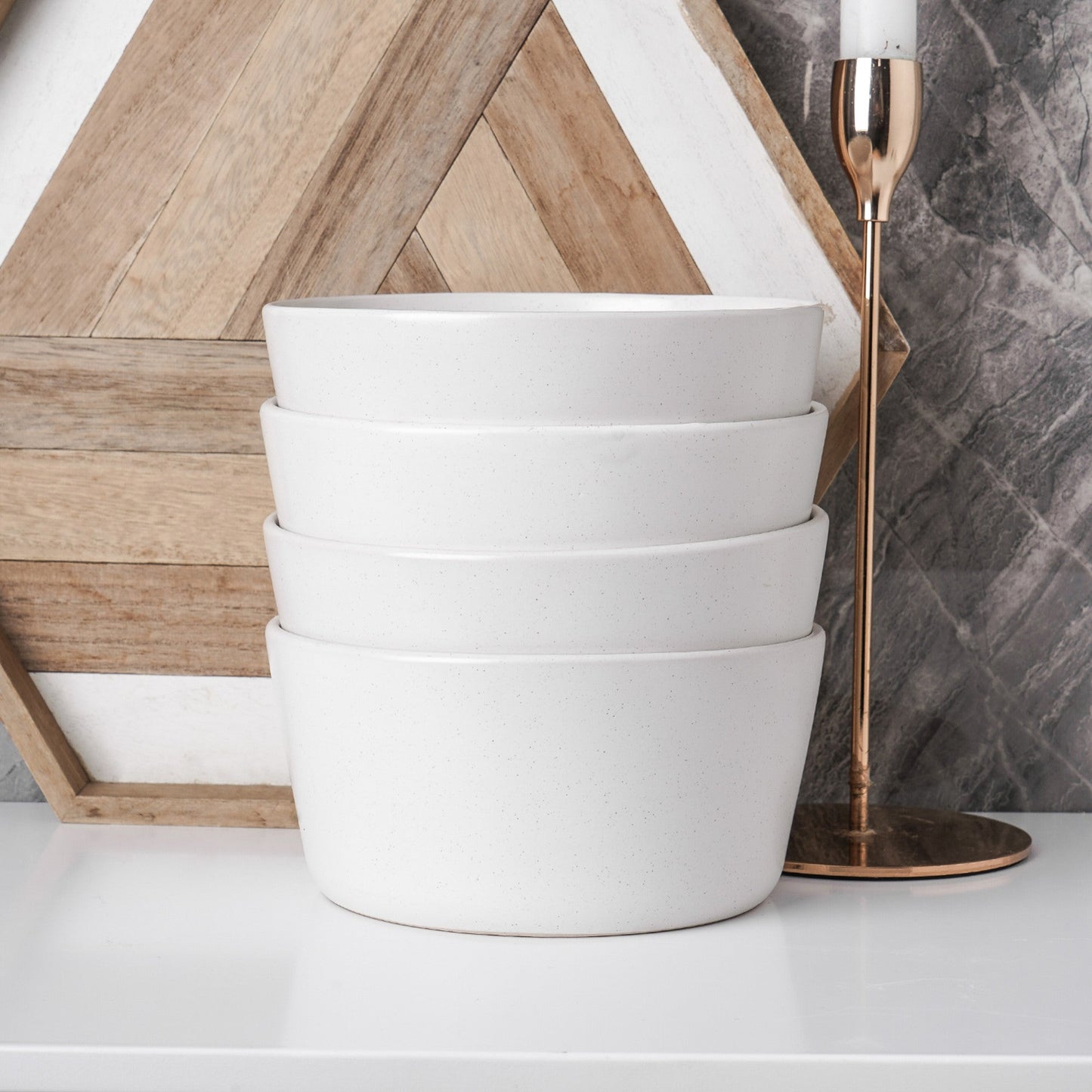 Albie Stoneware Bowl - Snow White