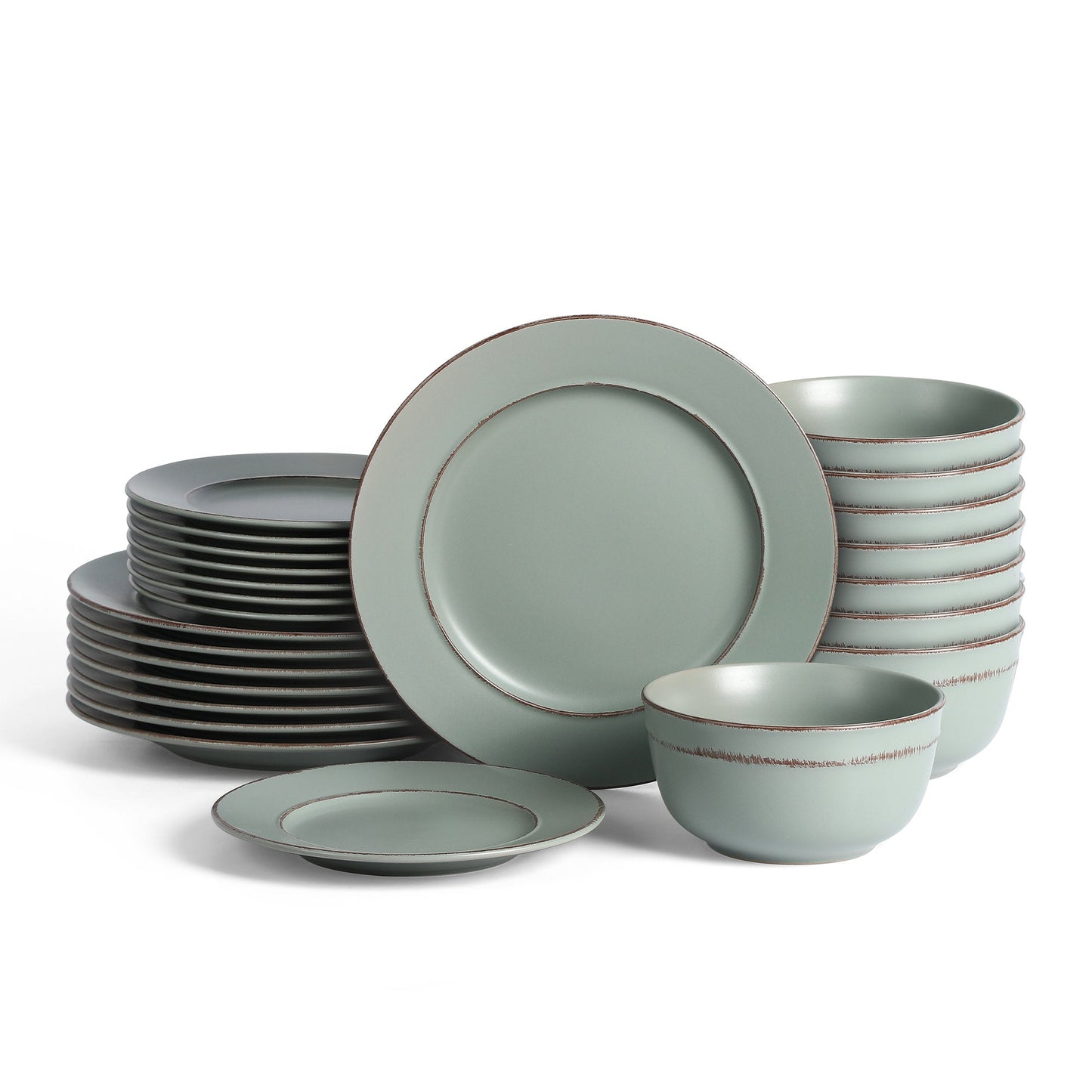 Hazel Stoneware Dinnerware Set - Light Green