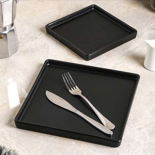 Grace Stoneware Dinner Plate - Black Matte