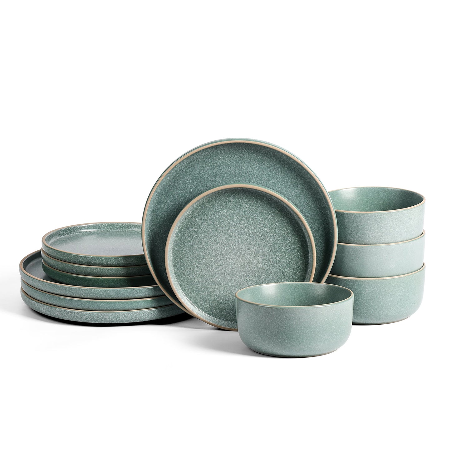 Amber Stoneware Dinnerware Set - Green