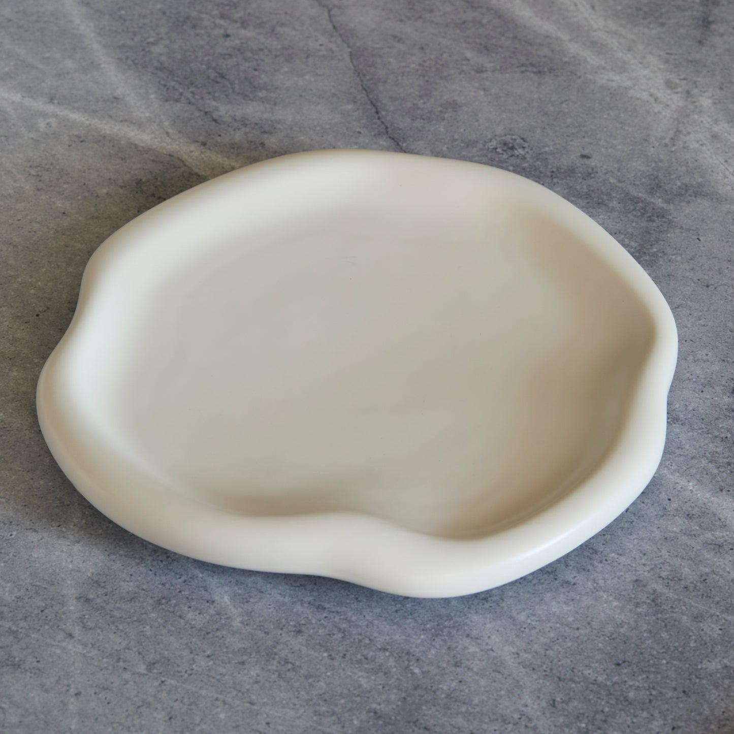 Amorphous Stoneware Dinner Plate Set - White