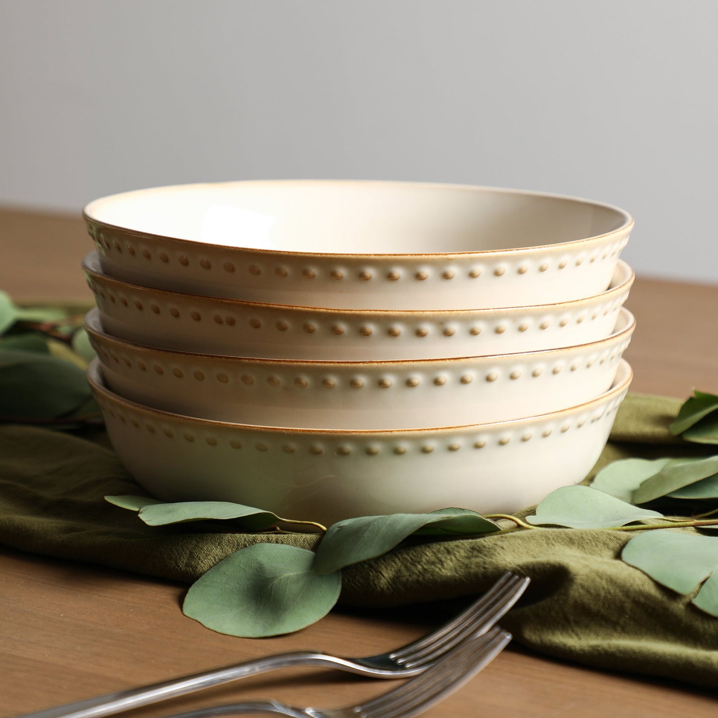 Comet Stoneware Pasta Bowl Set - Cream