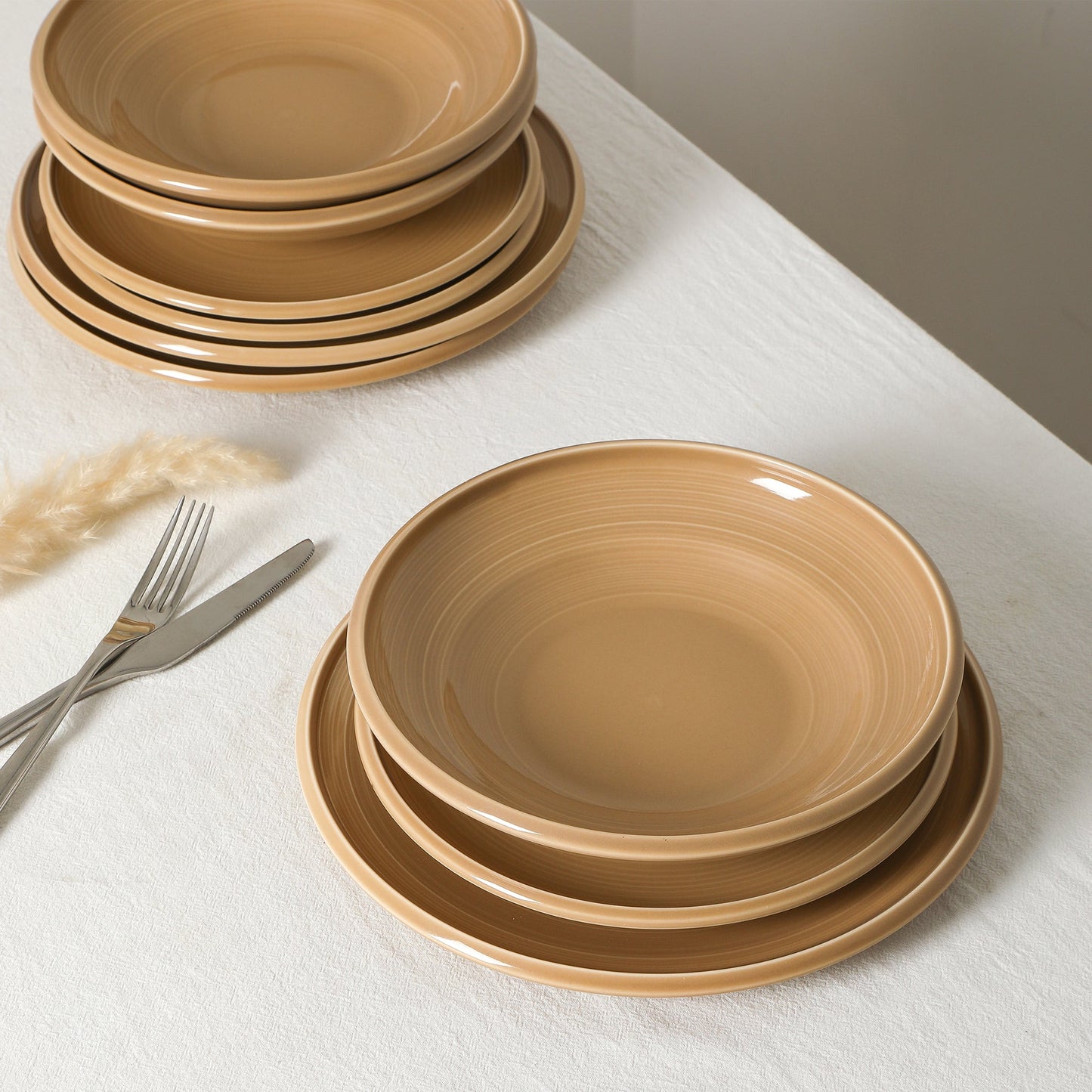Harmony Stoneware Dinnerware Set - Beige