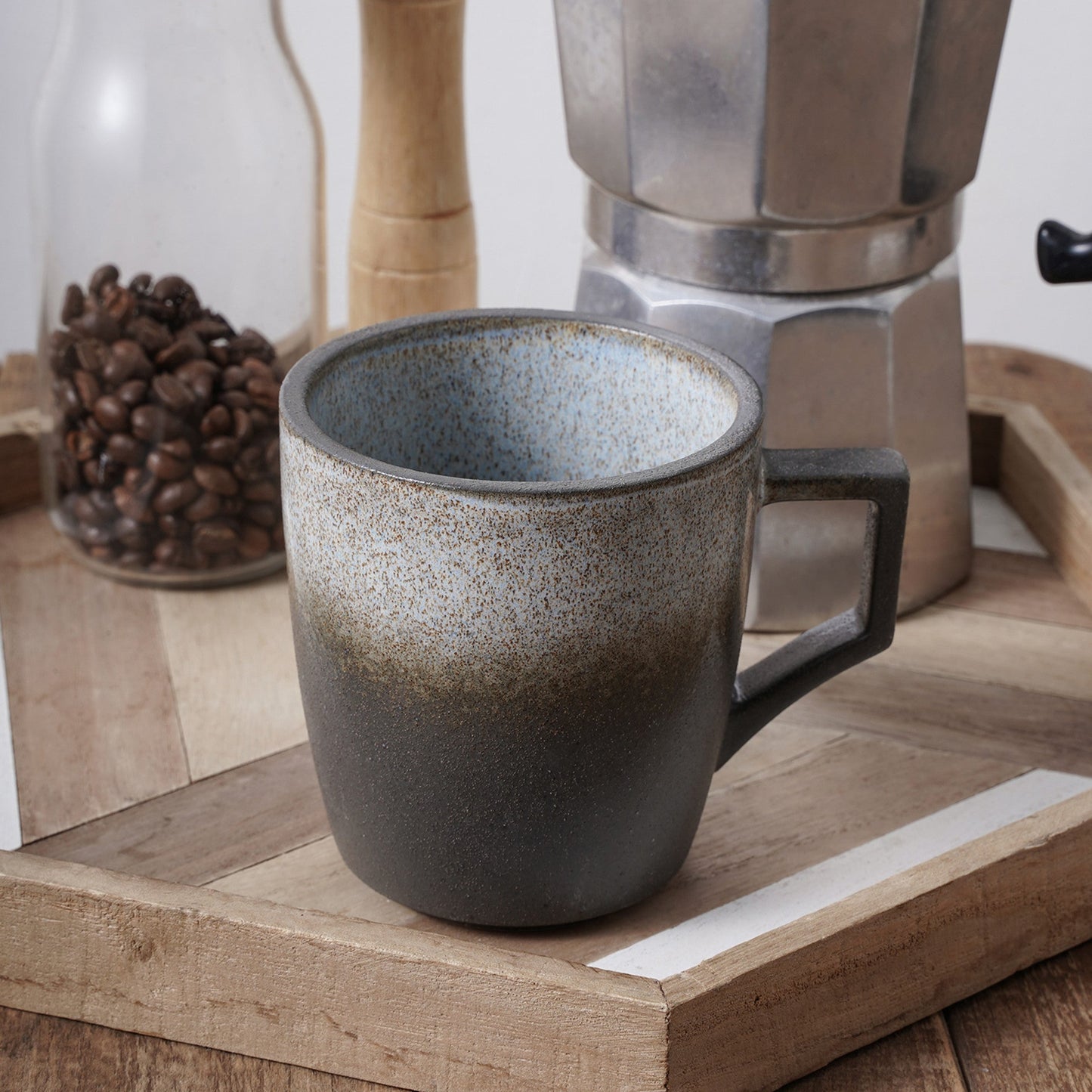 Vince Stoneware Mug - Gray-Green-Blue