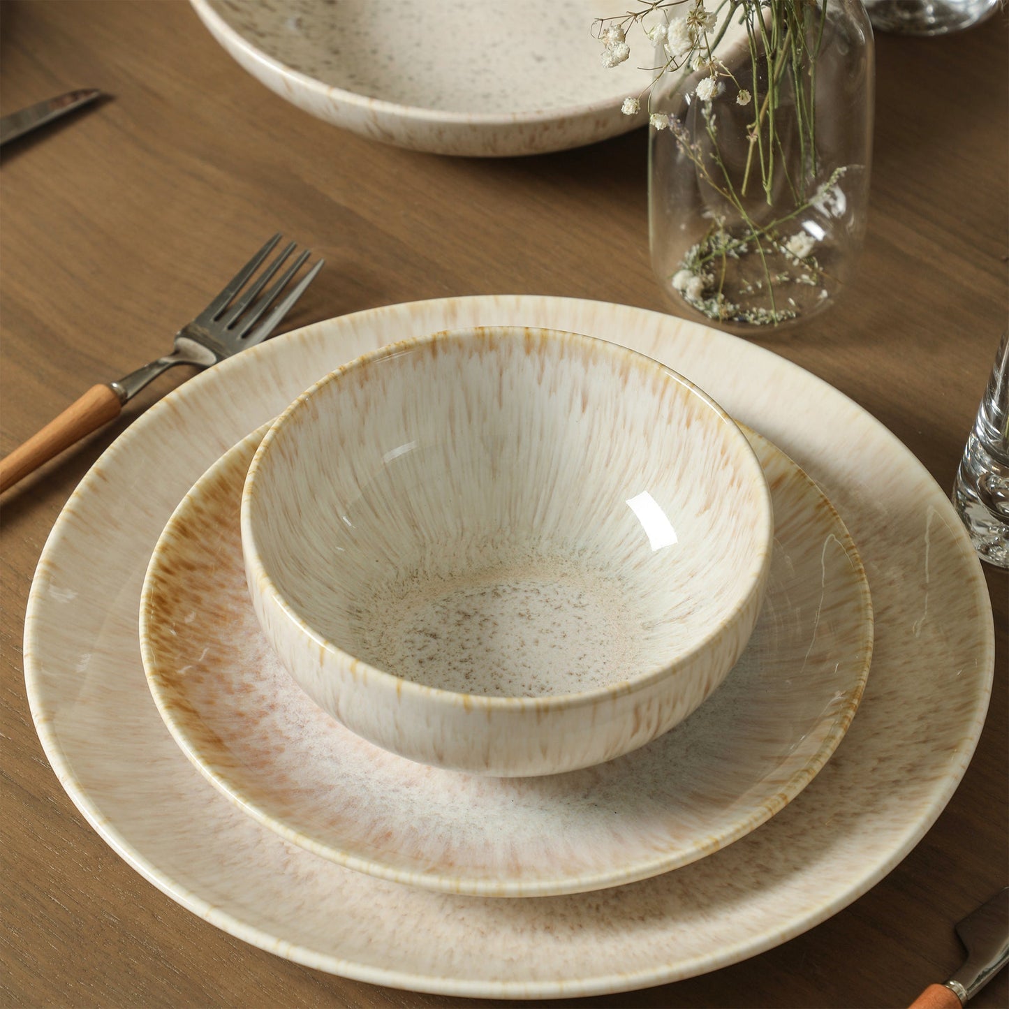 Riley Stoneware Dinnerware Set - Sand