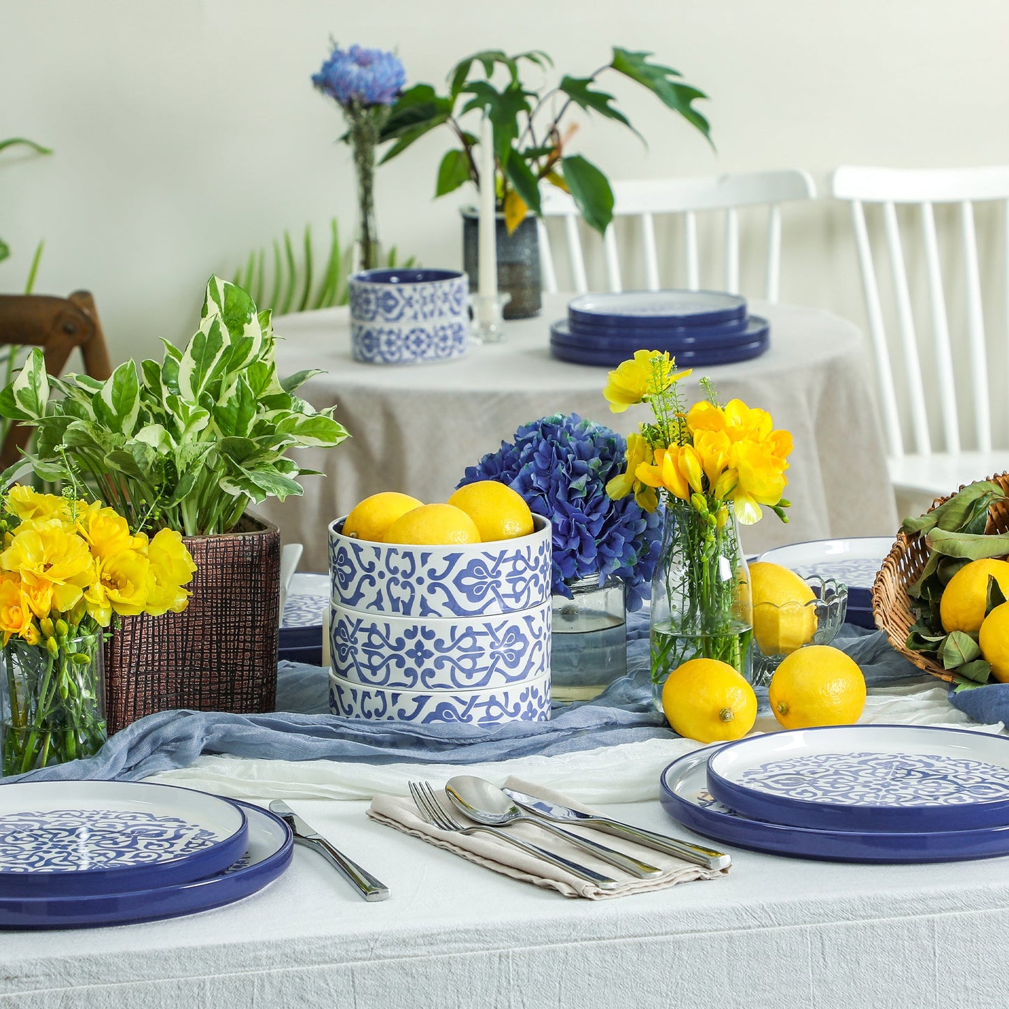 Tropea Stoneware Dinnerware Set - Blue