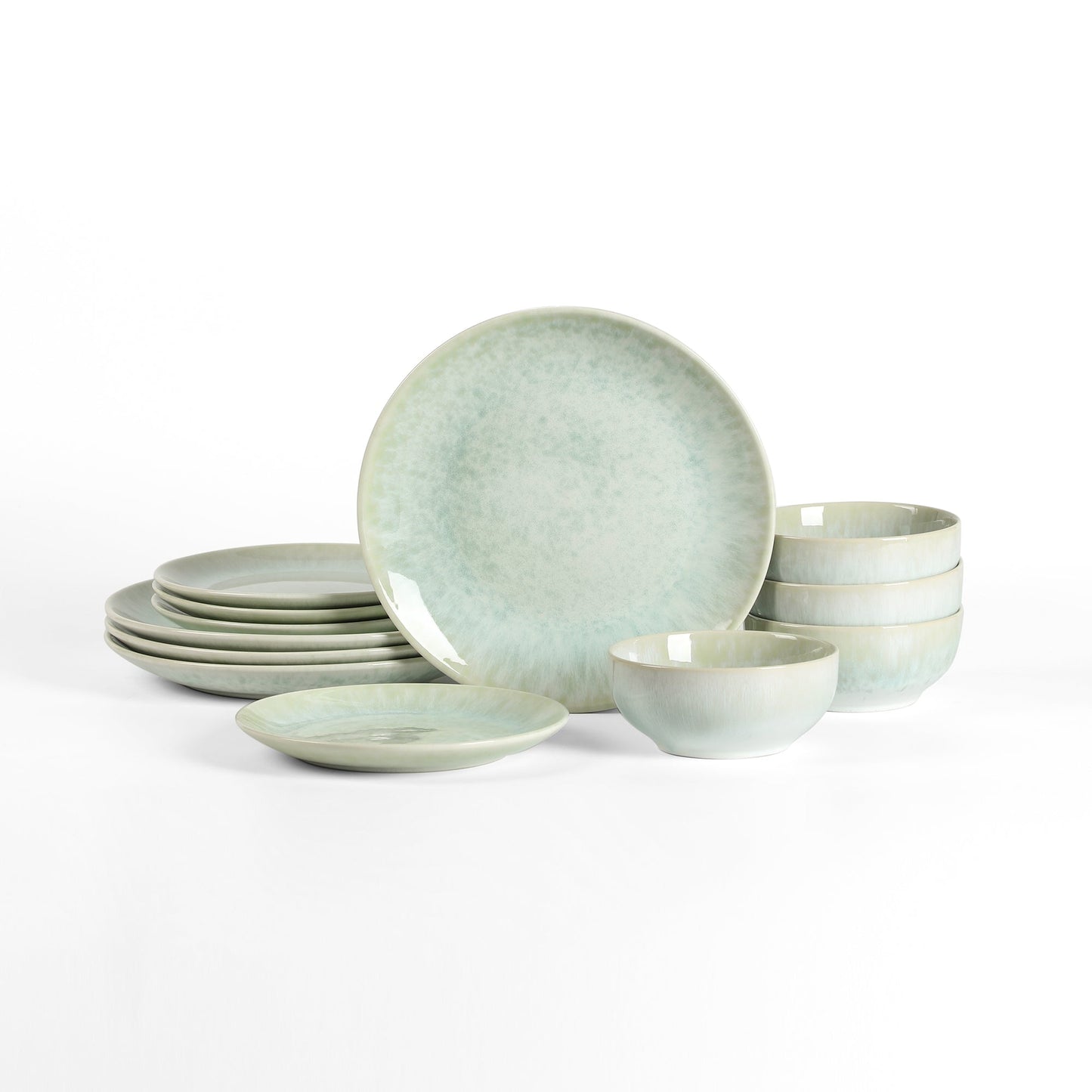 Riley Stoneware Dinnerware Set - Seafoam