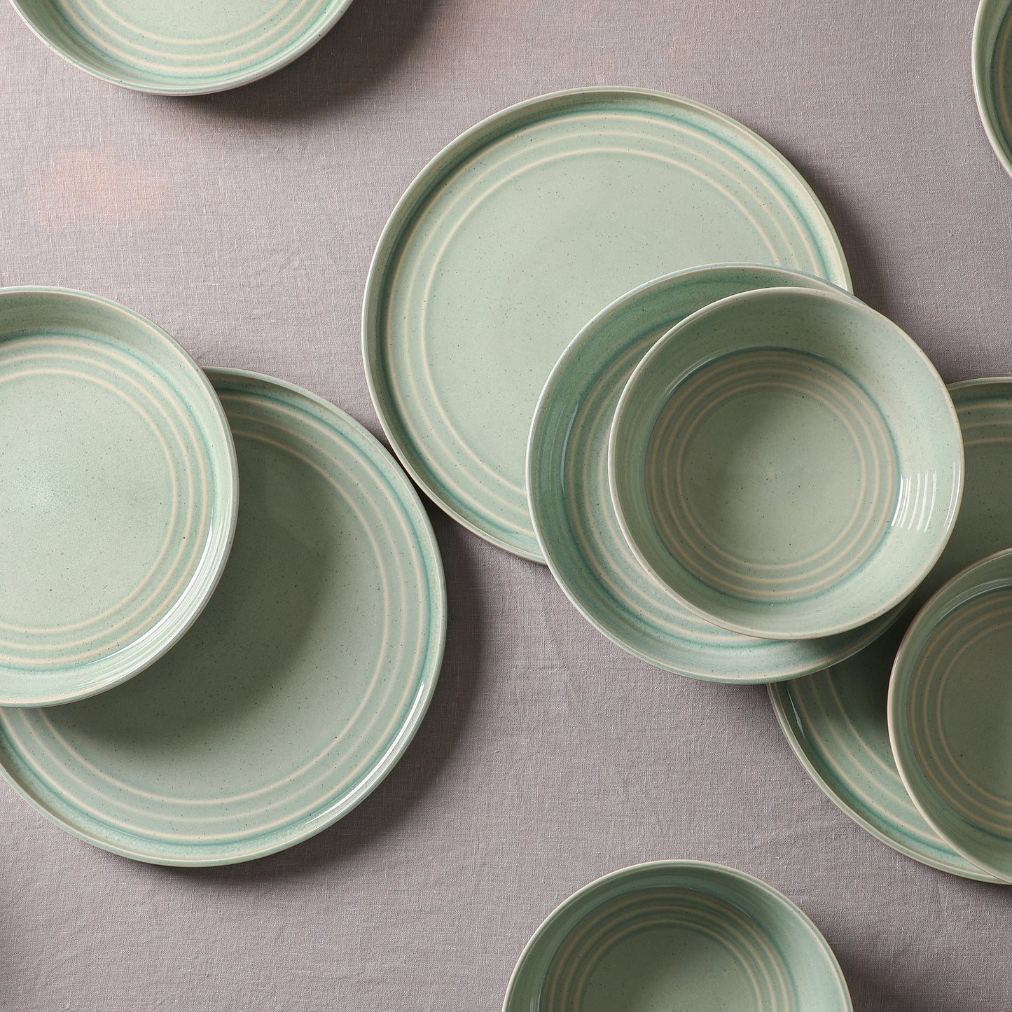 Claire Stoneware Bowl Set - Green