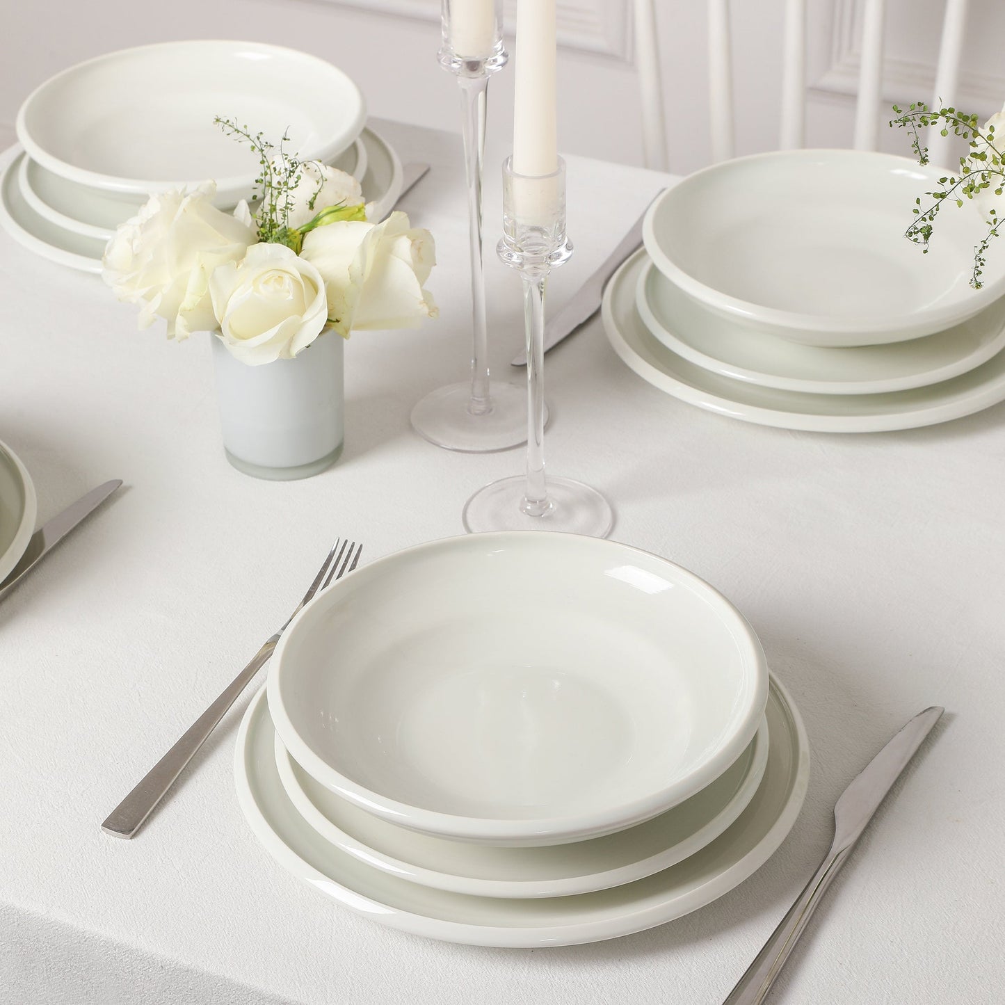 Harmony Stoneware Dinnerware Set - White