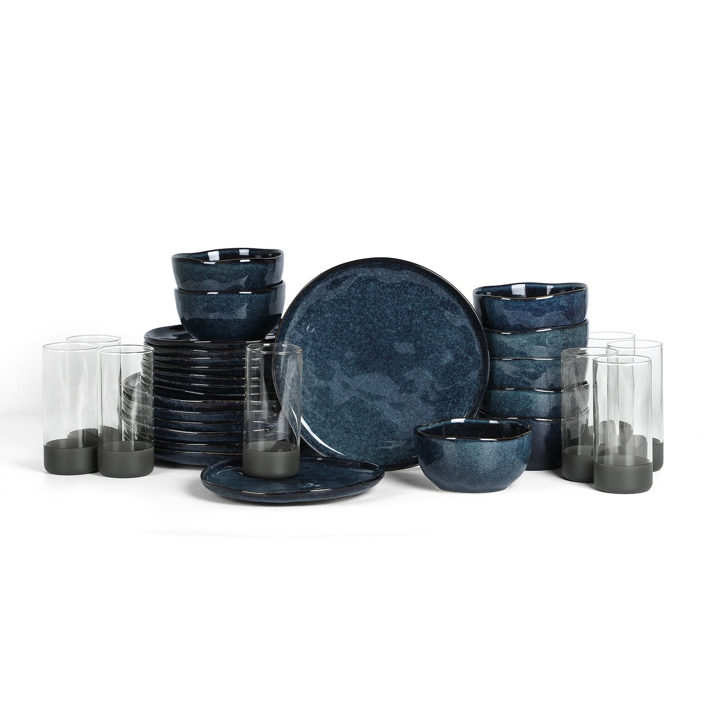 Stone Lain Mirella Stoneware Dinnerware Set, Includes Glasses