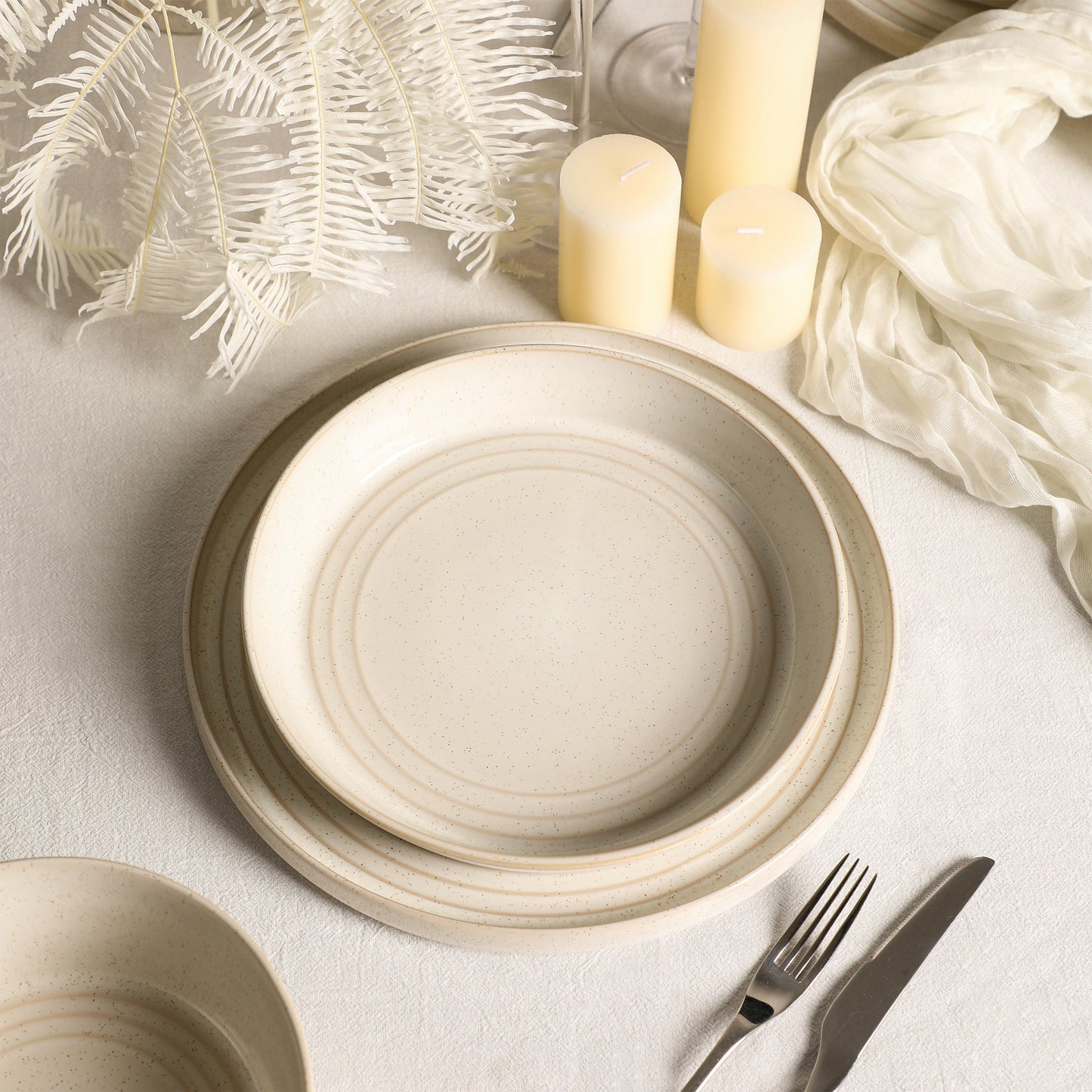 Claire Stoneware Dinnerware Set - White