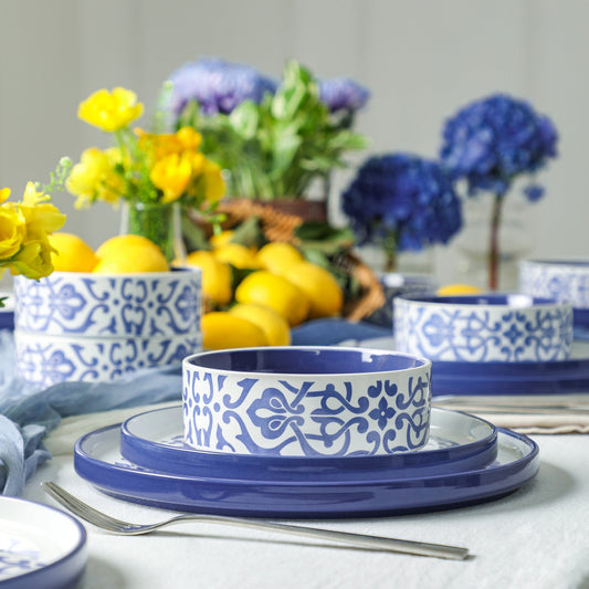 Tropea Stoneware Dinnerware Set - Blue