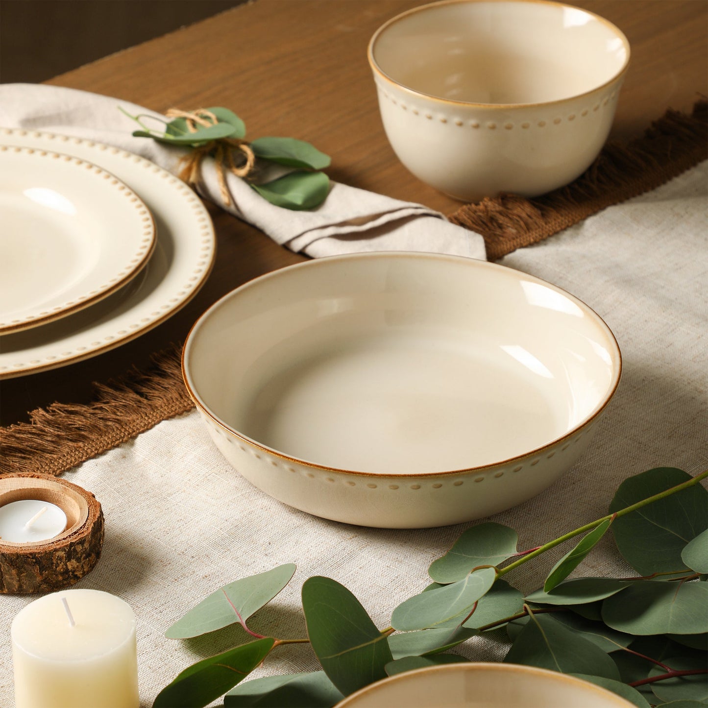 Comet Stoneware Bowl Set - Cream