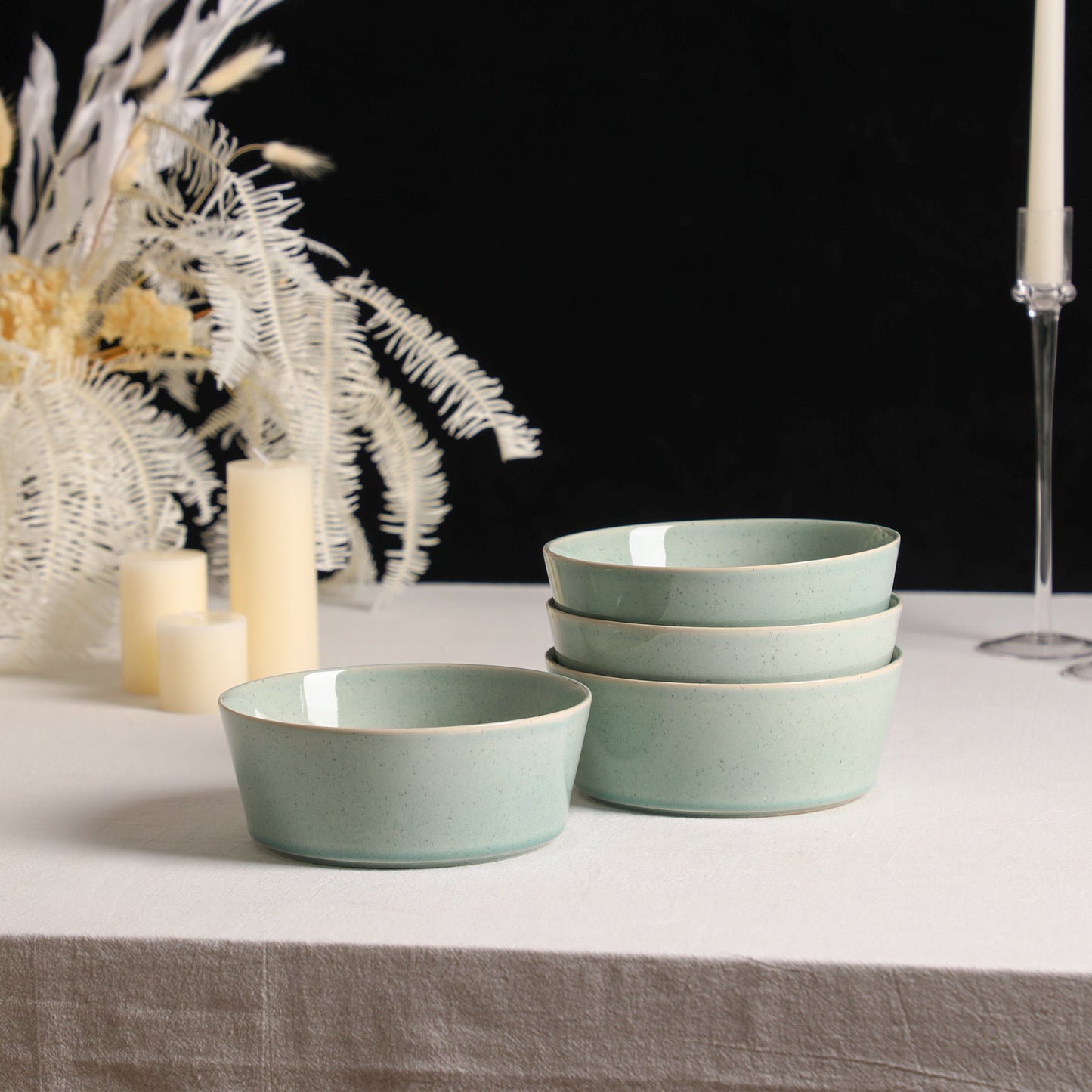 Claire Stoneware Bowl Set - Green