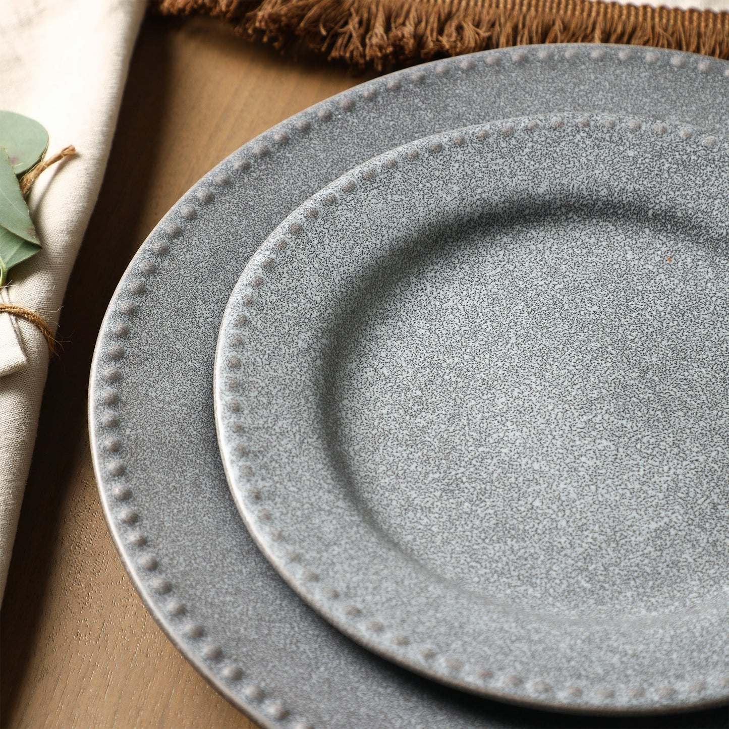 Comet Stoneware Dinner Plate Set - Grey