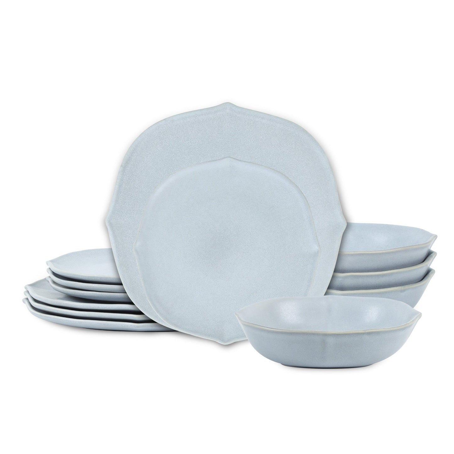 Baskerville Stoneware Dinnerware Set - Light Blue