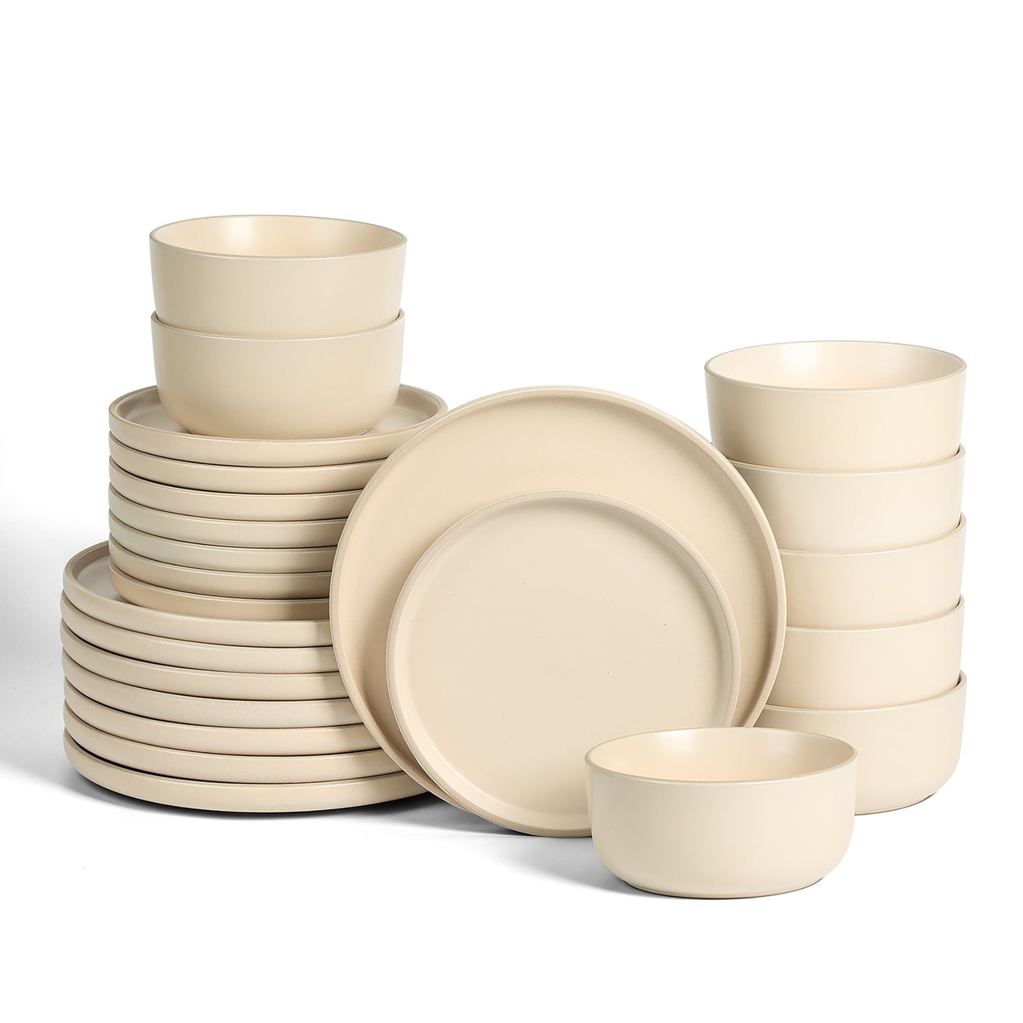 Amber Stoneware Dinnerware Set - Beige