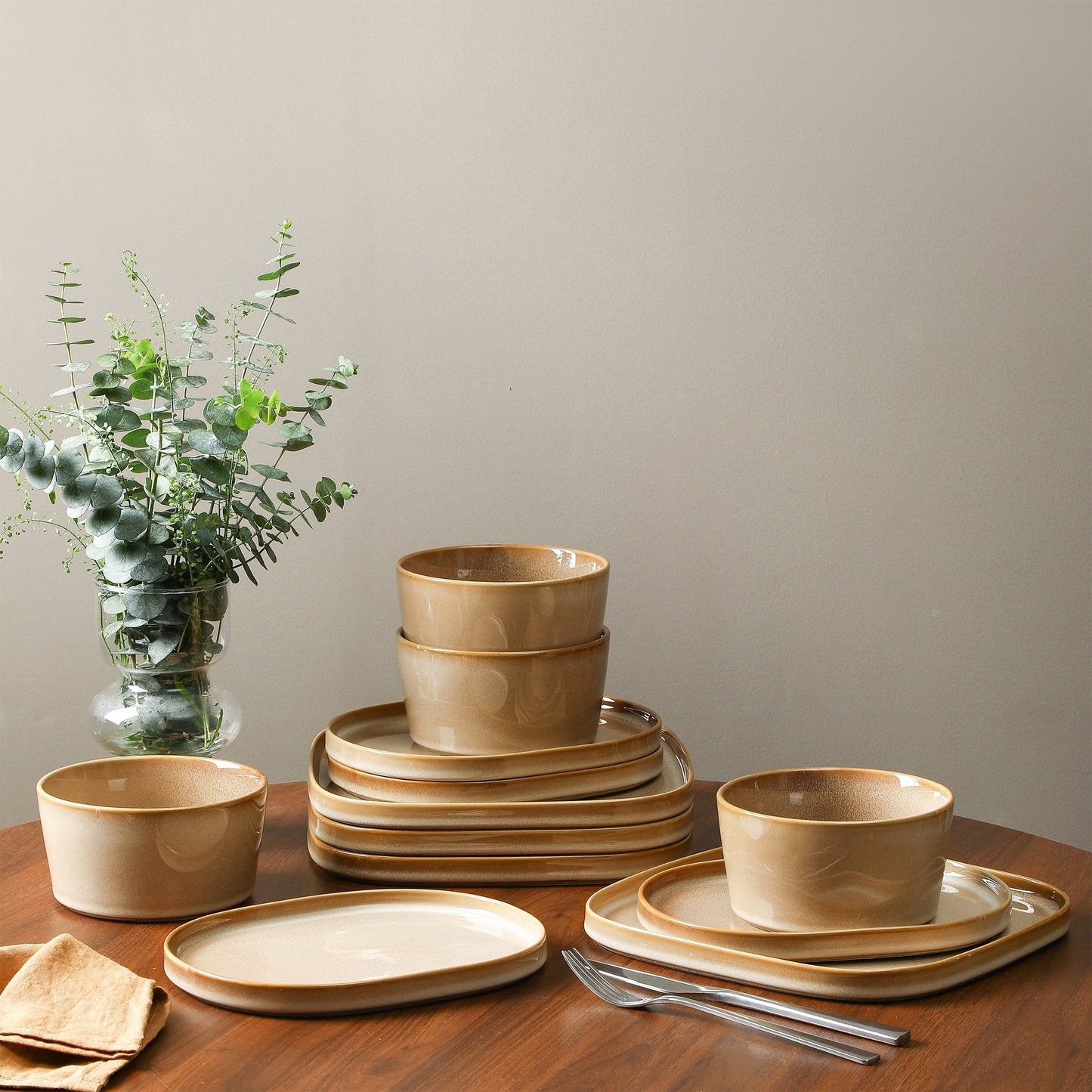 Cairo Stoneware Dinnerware Set - Sand