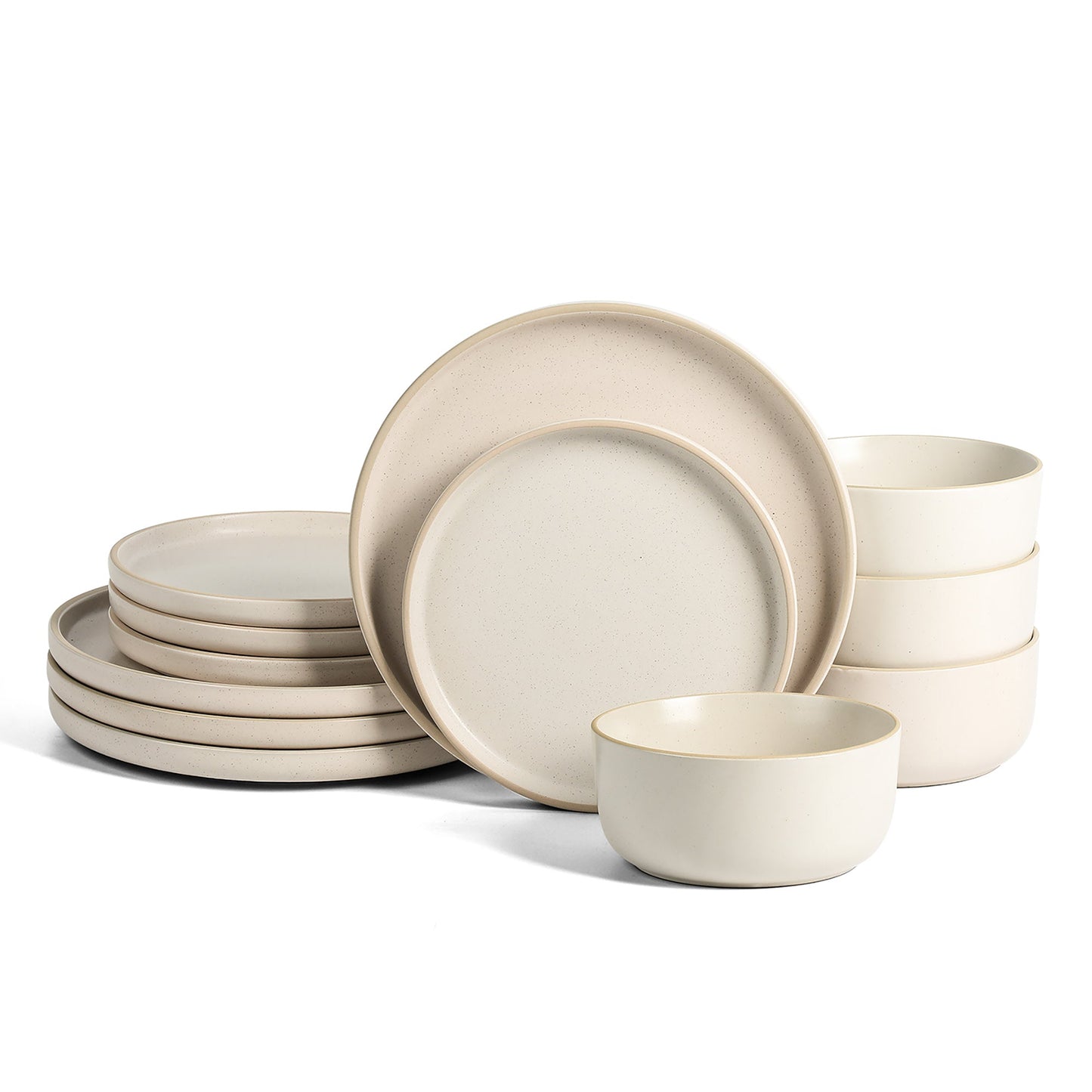 Amber Stoneware Dinnerware Set - White Speckled