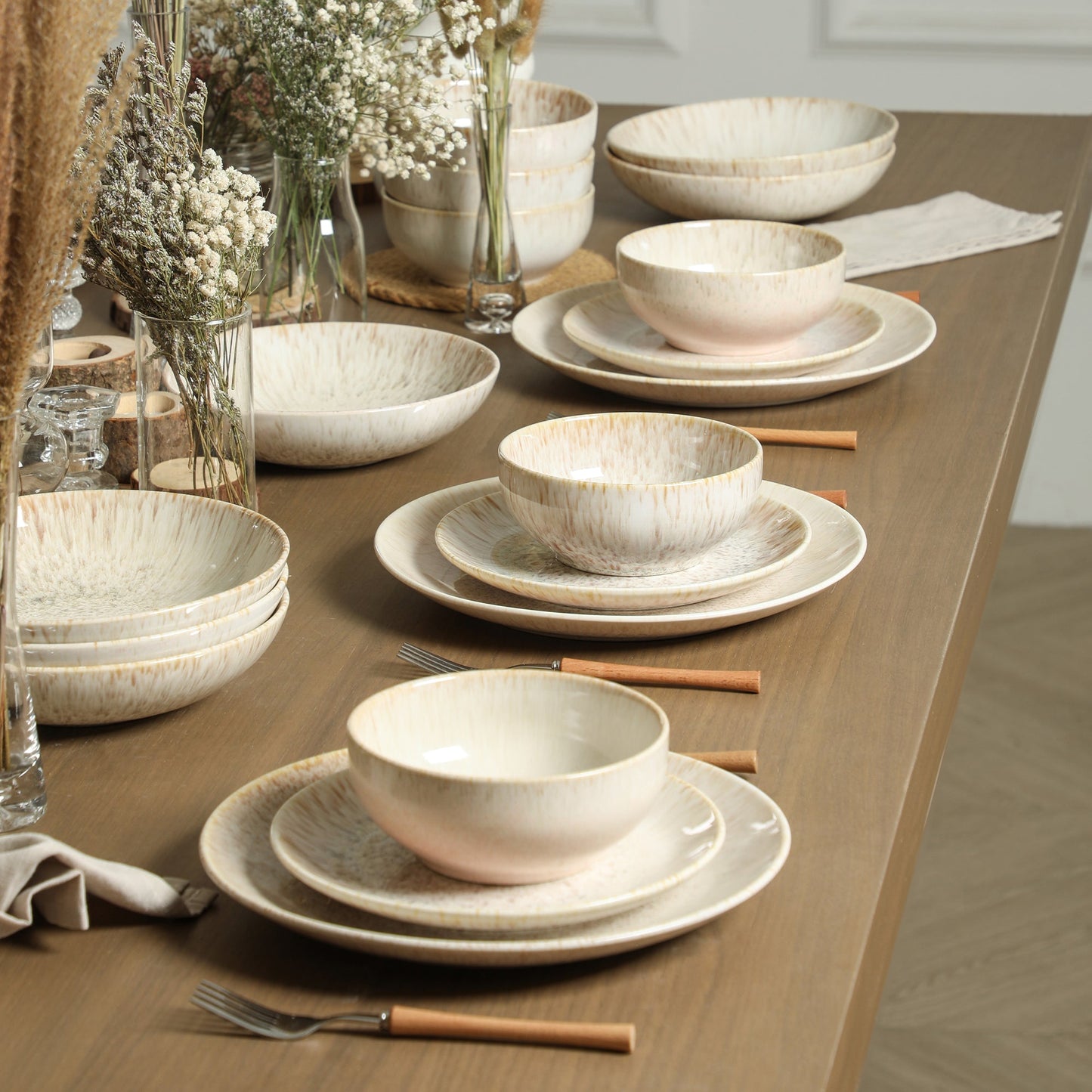 Riley Stoneware Pasta Bowl Set - Sand