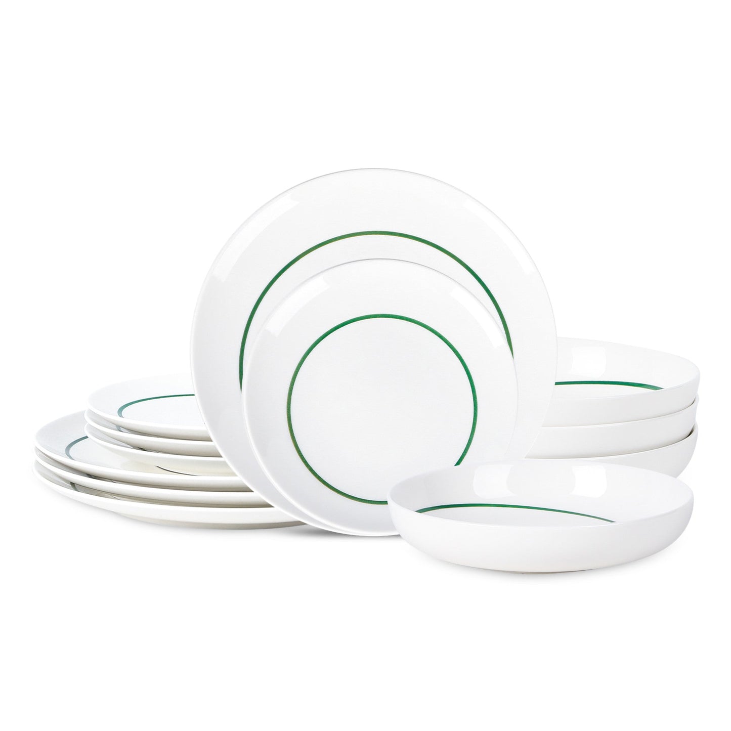 Luna Porcelain Dinnerware Set - Green