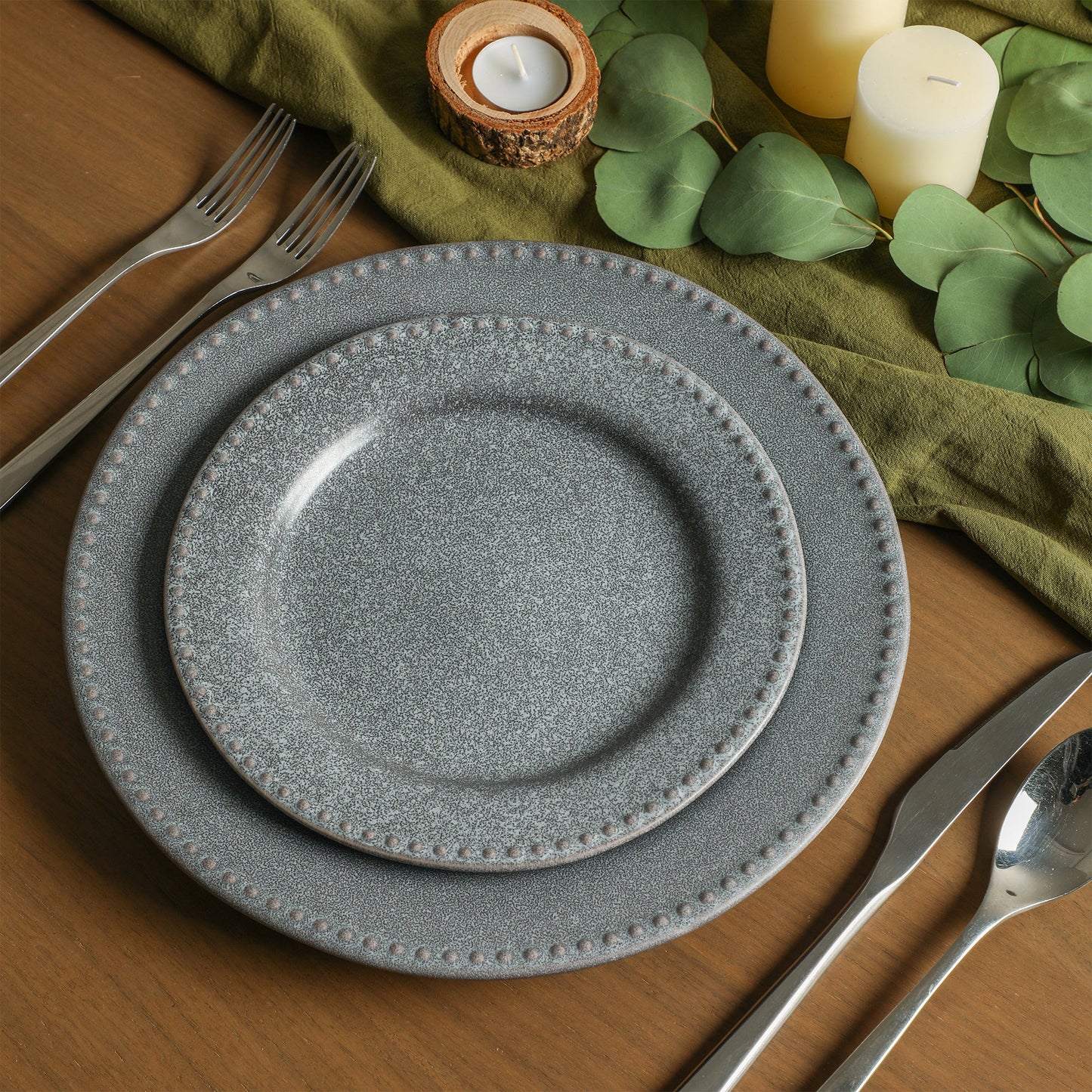 Comet Stoneware Dinner Plate Set - Grey