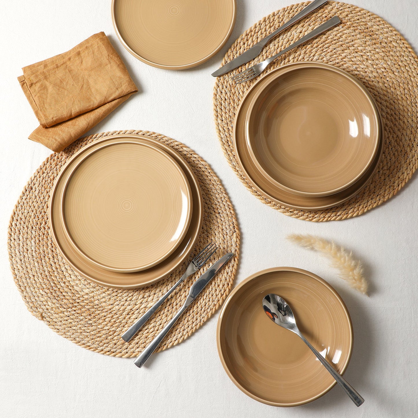 Harmony Stoneware Dinnerware Set - Beige
