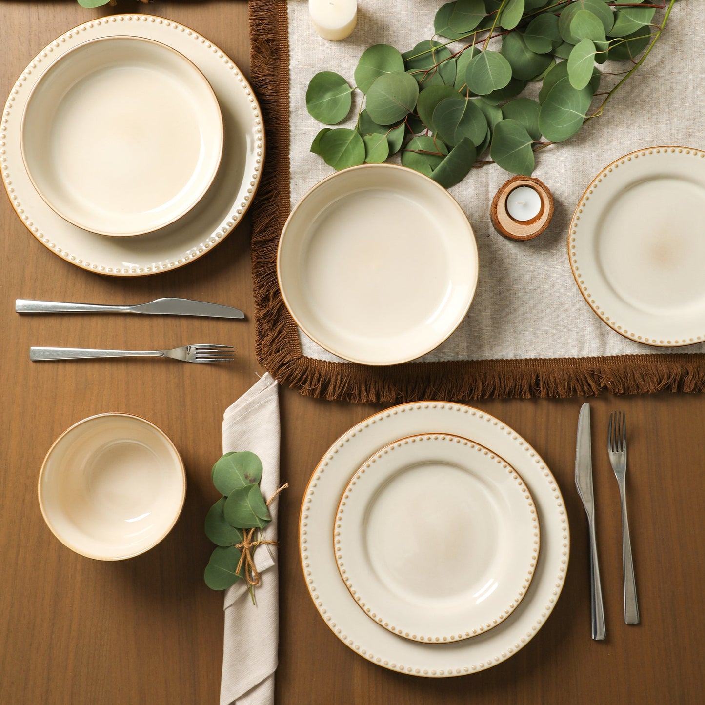 Comet Stoneware Dinnerware Set - Cream