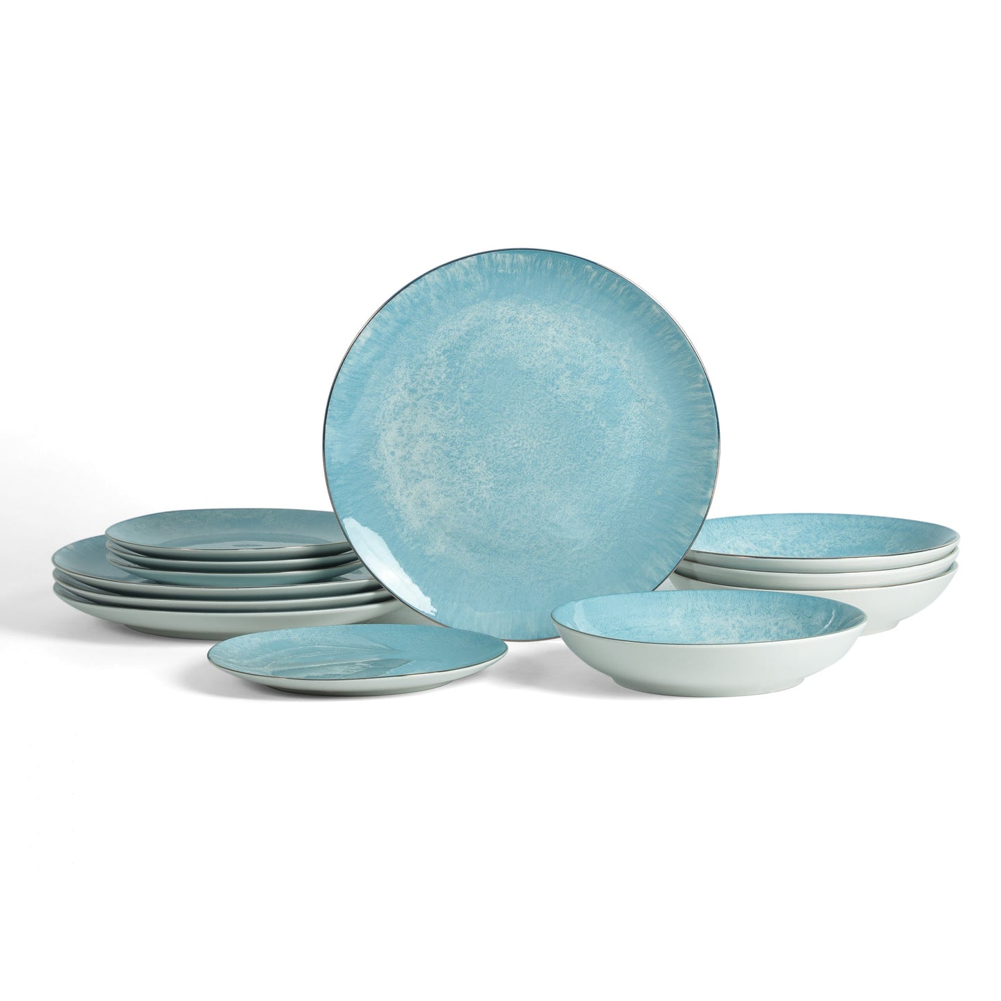 Onyx Porcelain Dinnerware Set - Blue and Gold