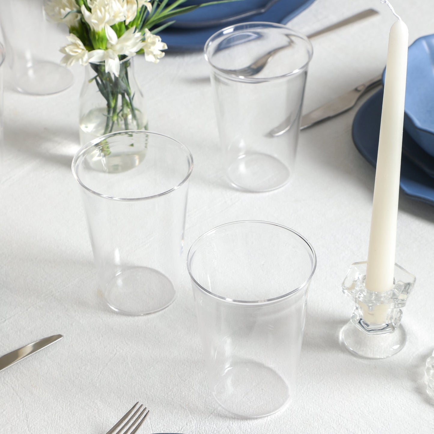 Baskerville Stoneware, Borosilicate Glass Dinnerware Set - Blue