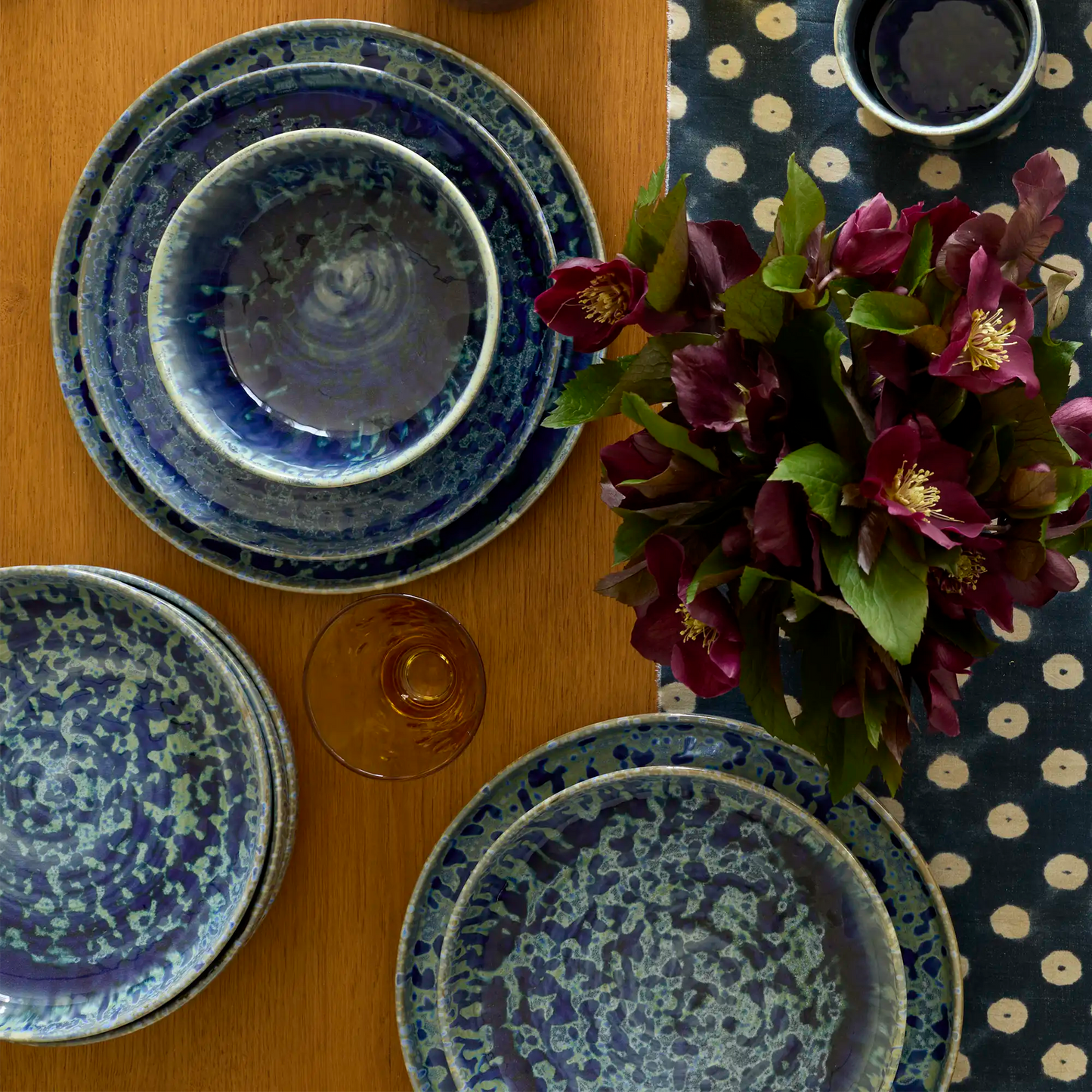 Hanami Stoneware Bowl Set - Blue