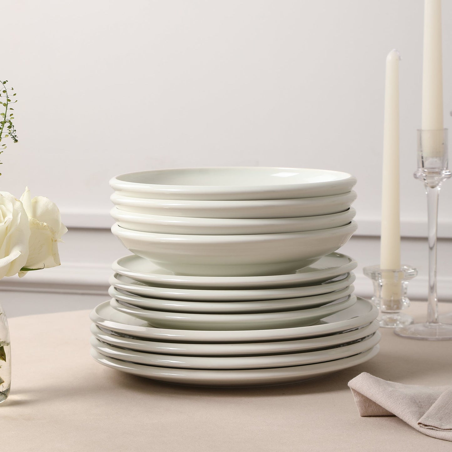 Harmony Stoneware Dinnerware Set - White