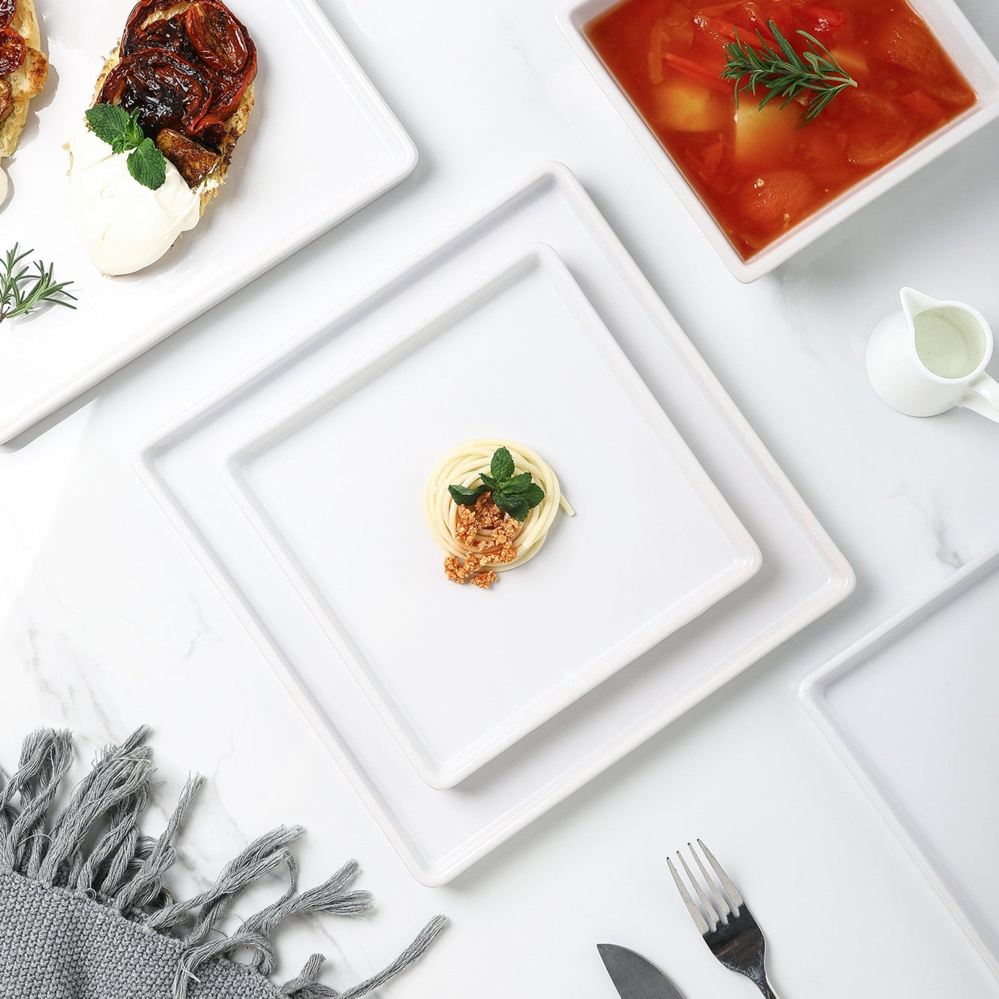 Grace Stoneware Salad Plate - White