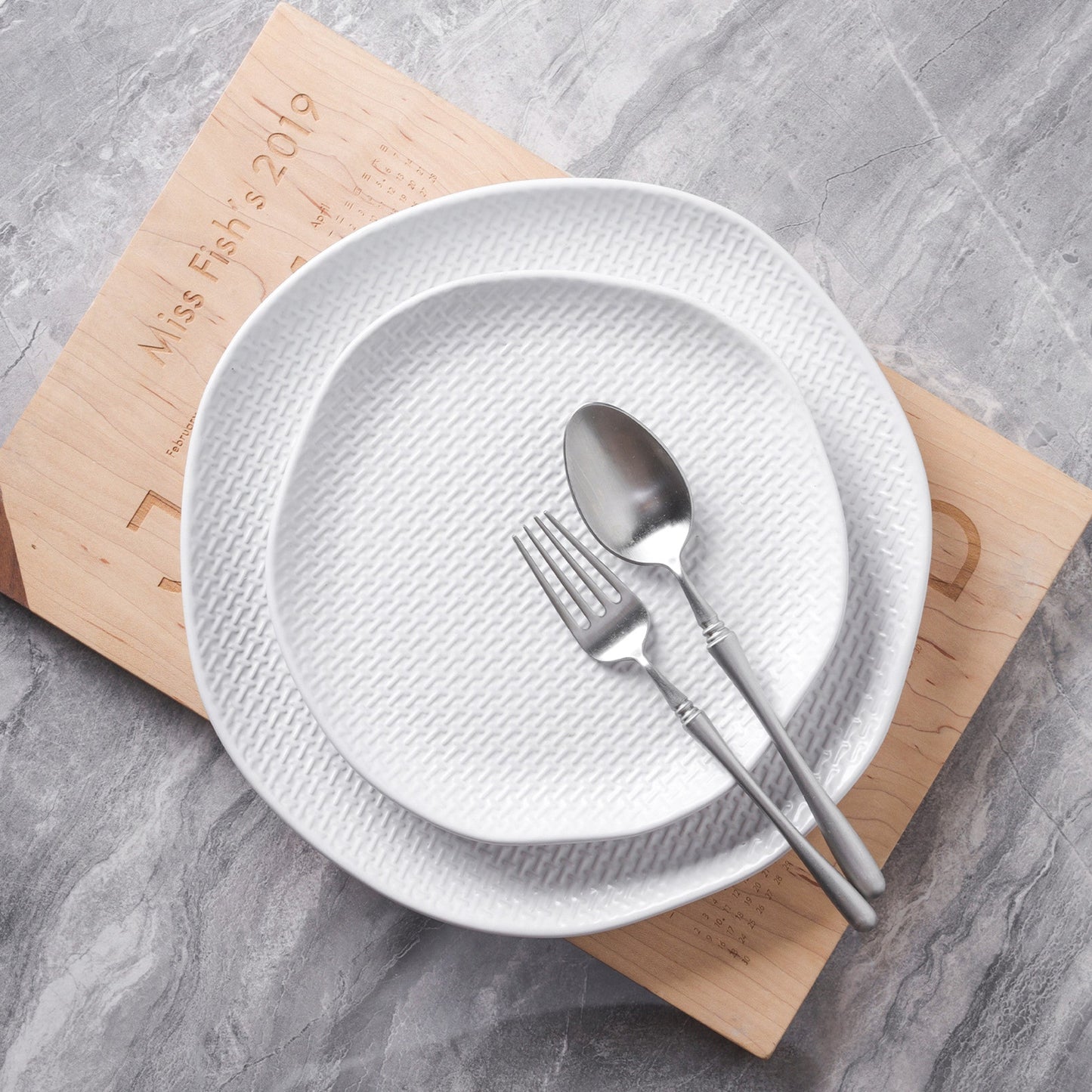 Abigael Stoneware Dinner Plate - White