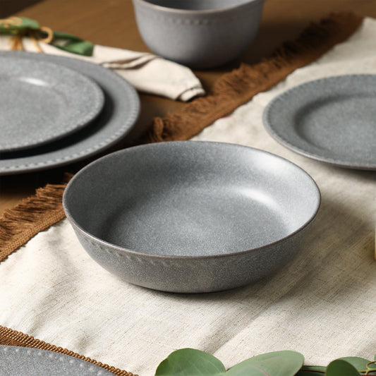 Comet Stoneware Pasta Bowl Set - Grey